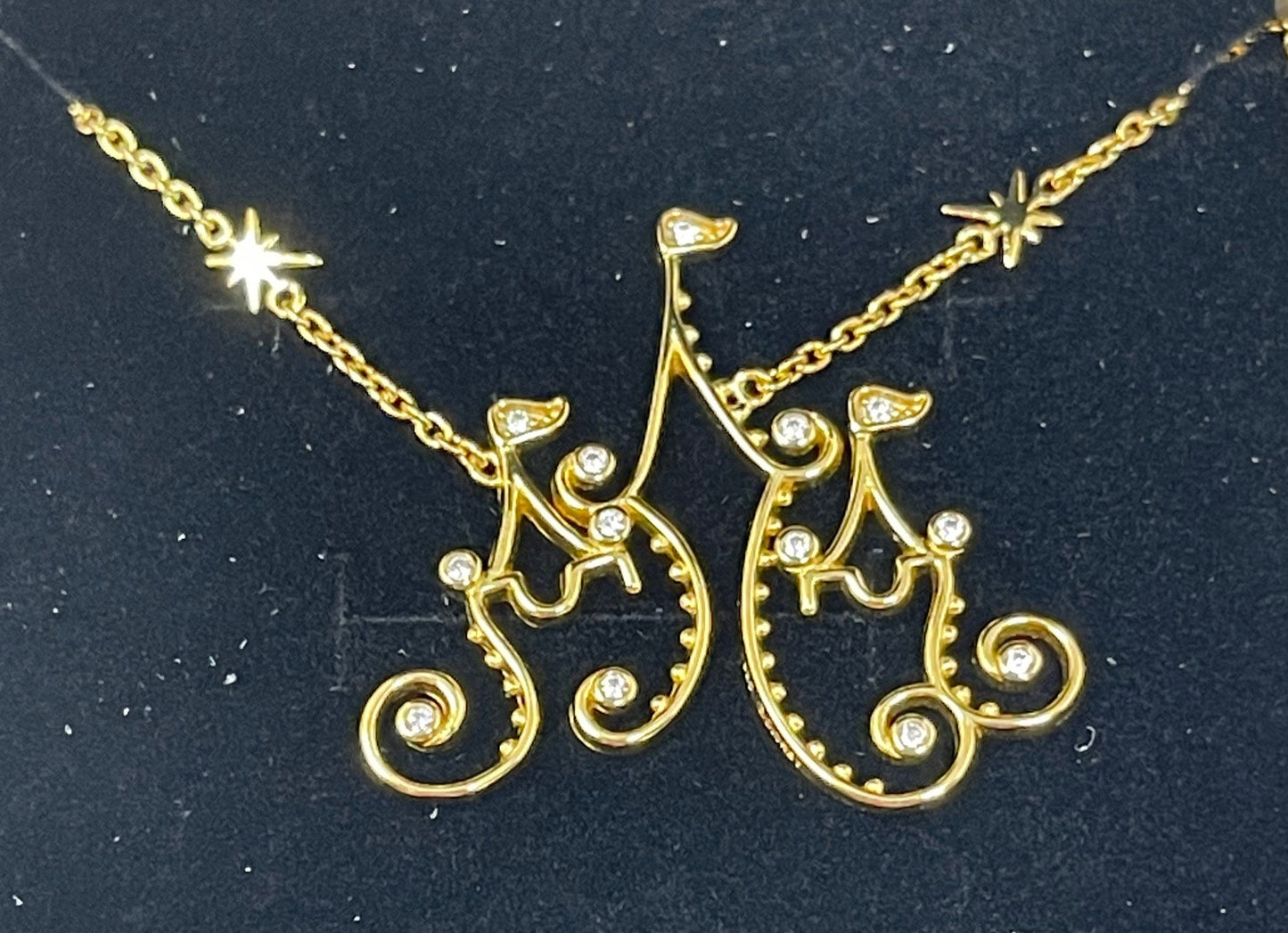 Disney Scroll Castle Necklace by Rebecca Hook-Gold