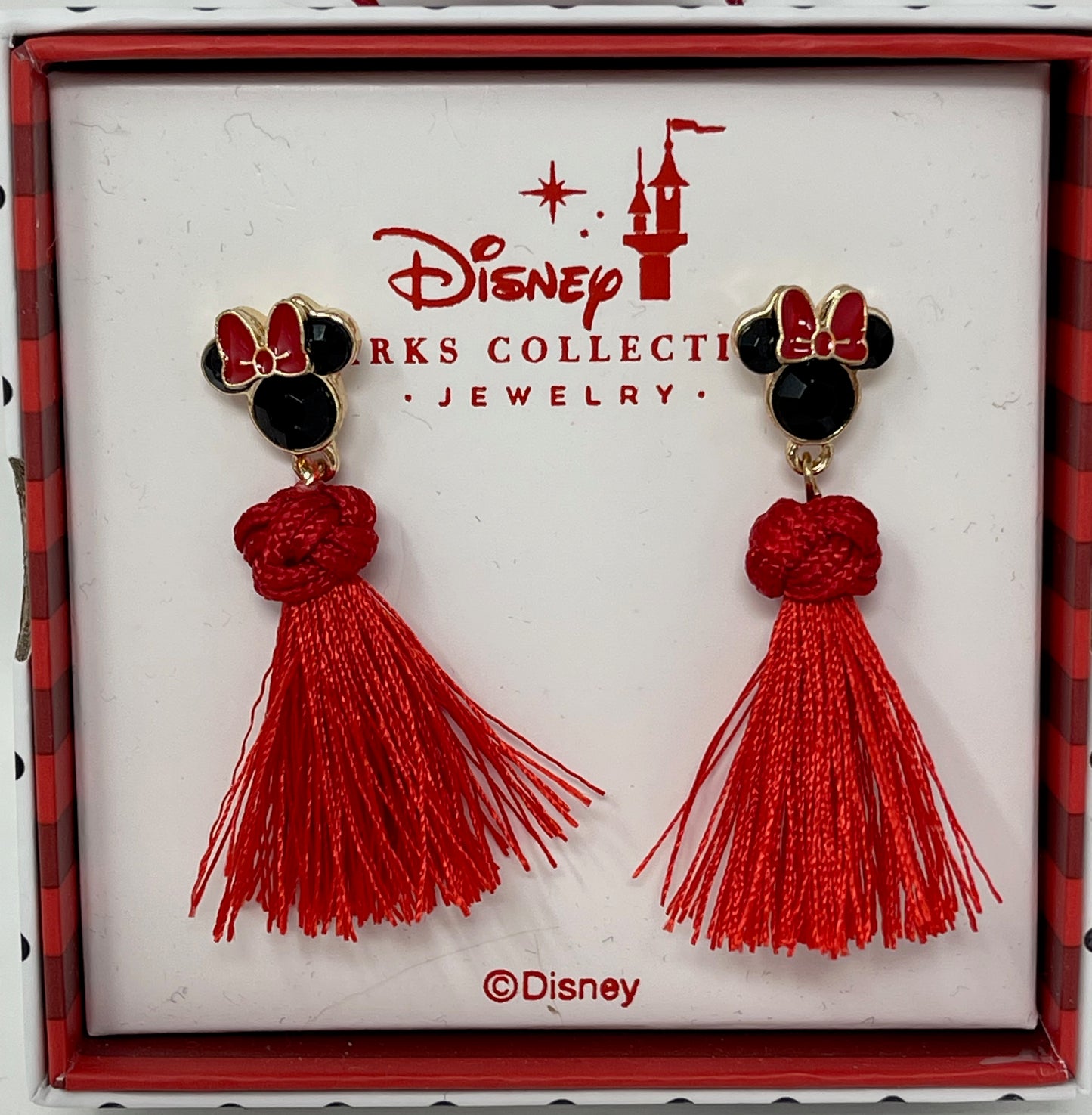 Disney Parks Jewelry Collection Minnie Rhinestone Tassel Earrings