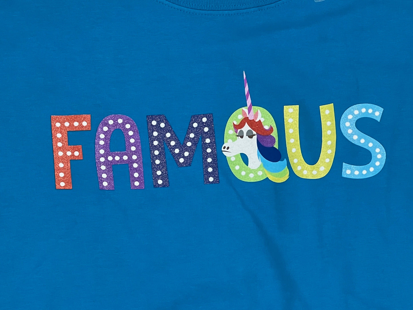 Disney Inside Out Famous Glitter Unicorn Kids Shirt XL