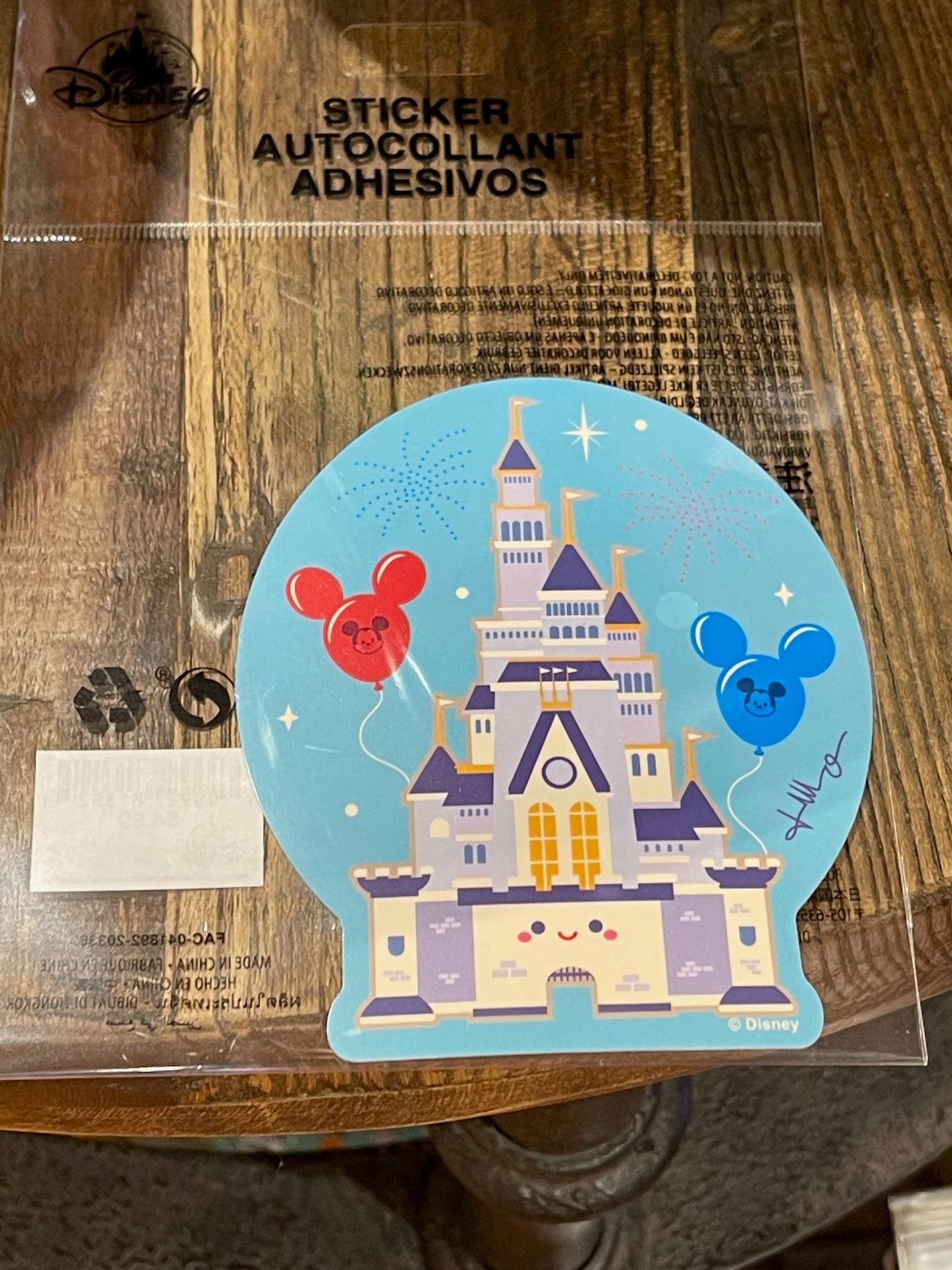 Disney Castle with Mickey Balloons Tech Sticker By Jerrod Maruyama