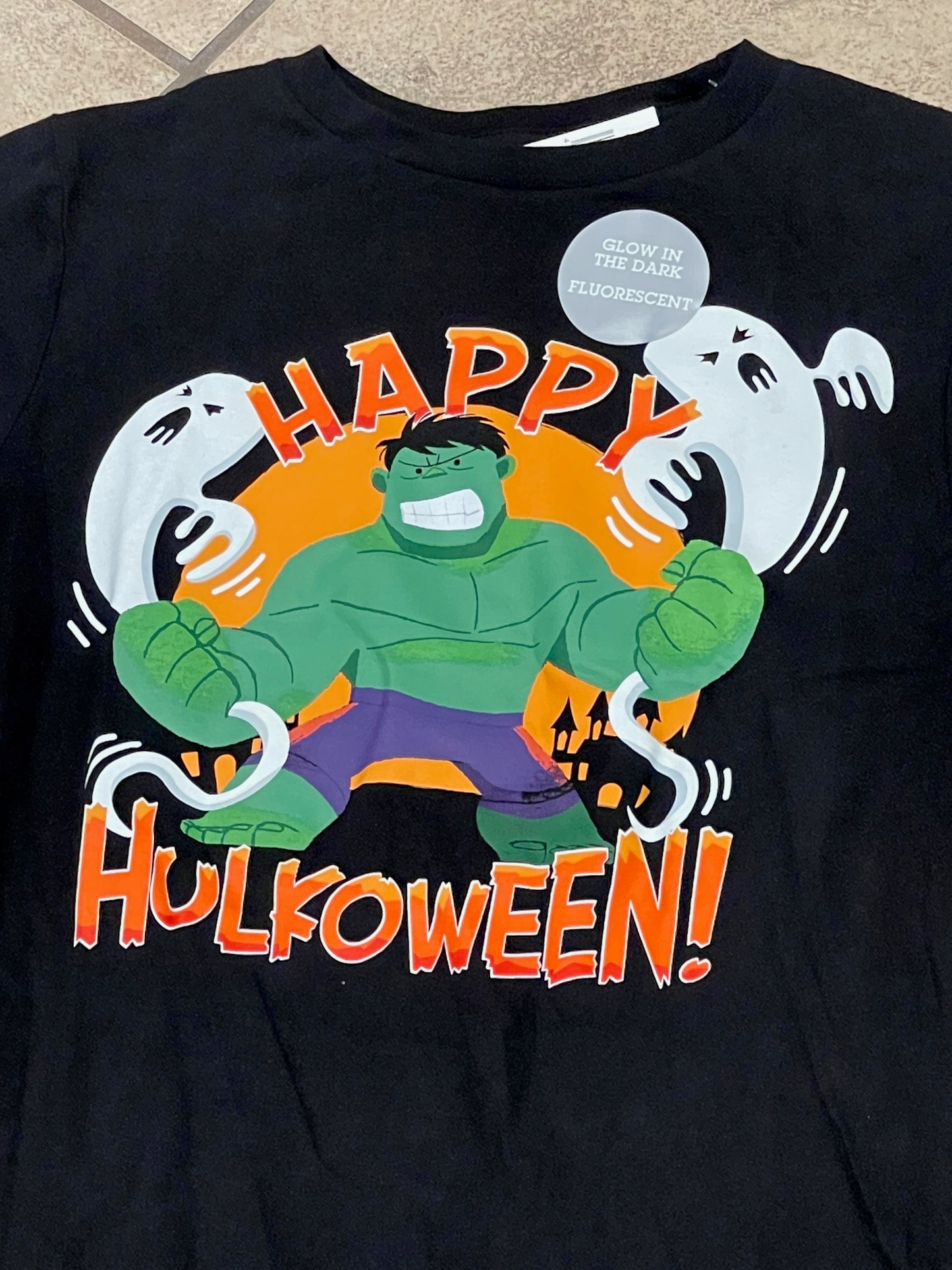 Disney Marvel Happy Hulkoween! Glow in the Dark Kids Shirt XL
