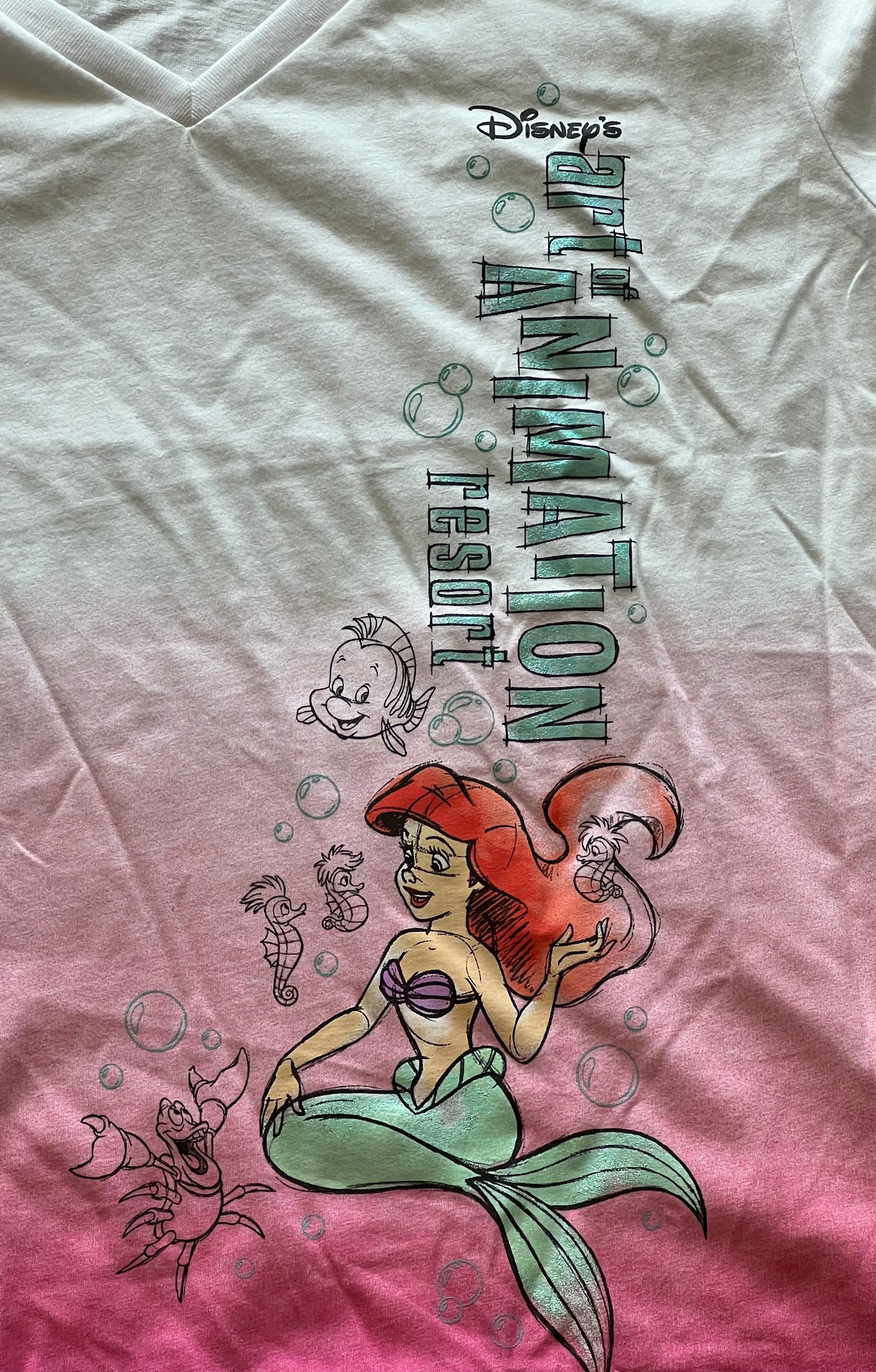 Disney Art of Animation Glitter Ariel Ladies Shirt Large