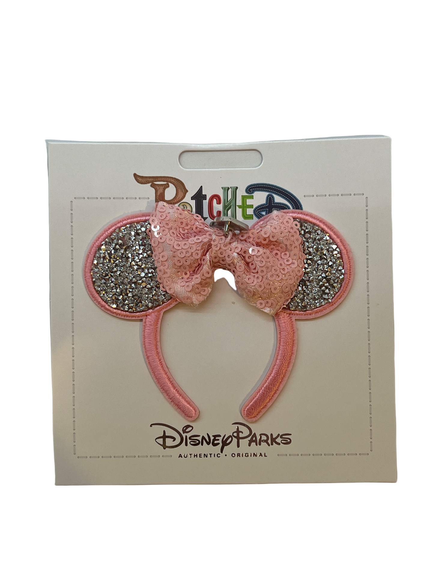 Disney PatcheD Minnie Ear Headband With Castle Charm Patch