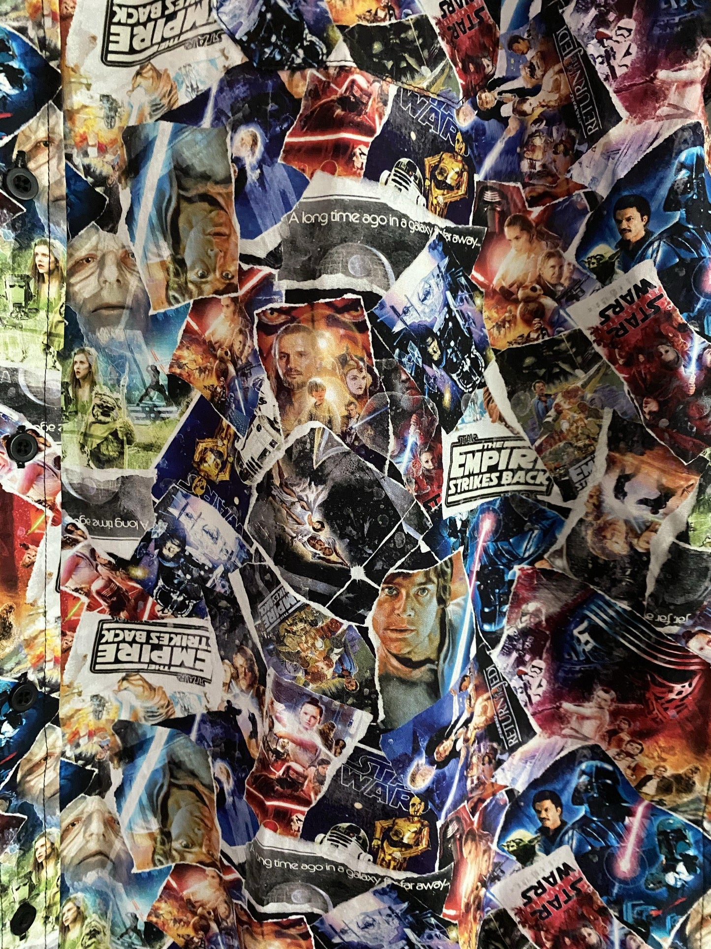 Disney Star Wars Empire Strikes Back 40th Anniversary Skywalker Collage Camp Shirt by Our Universe - World of Treasures