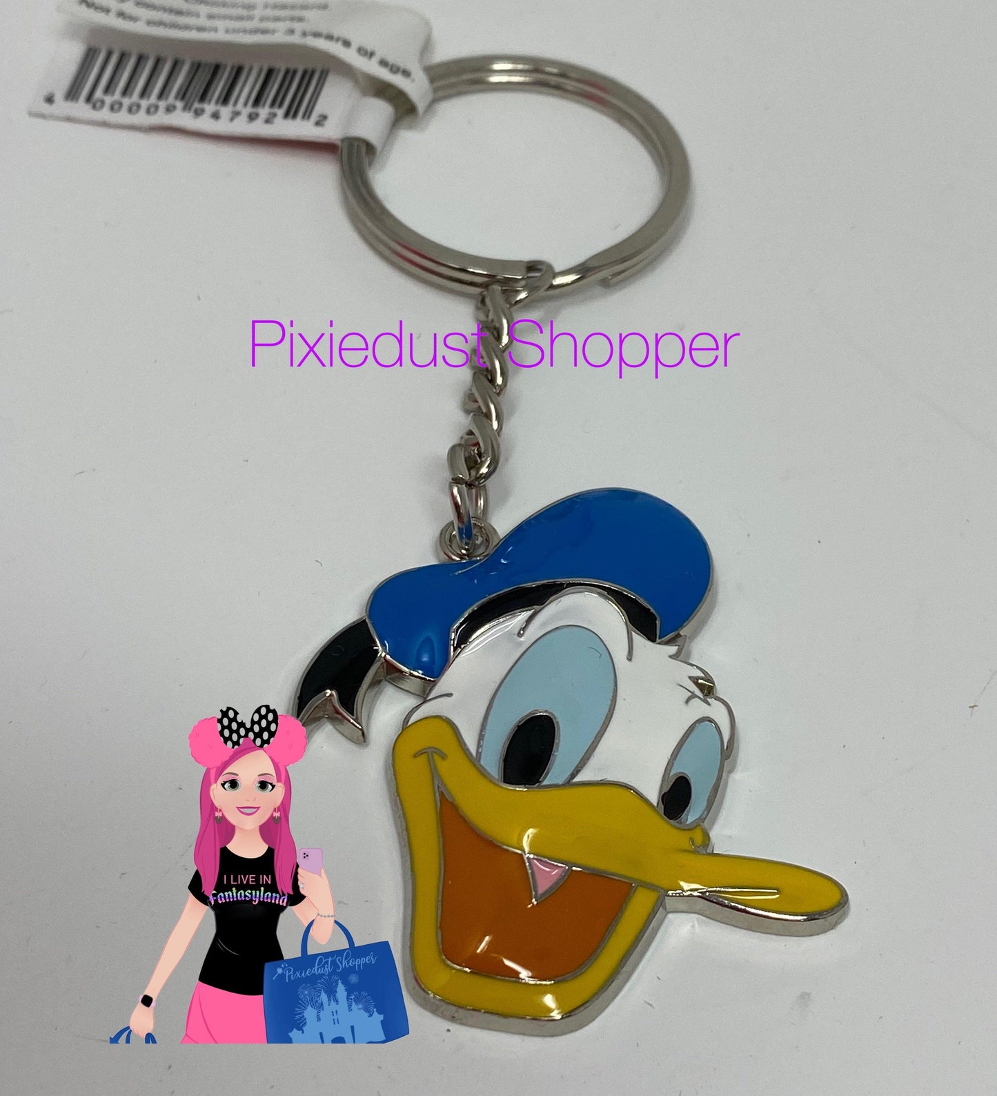 Disney Donald Duck Metal Enamel Figural Face Keychain - World of Treasures