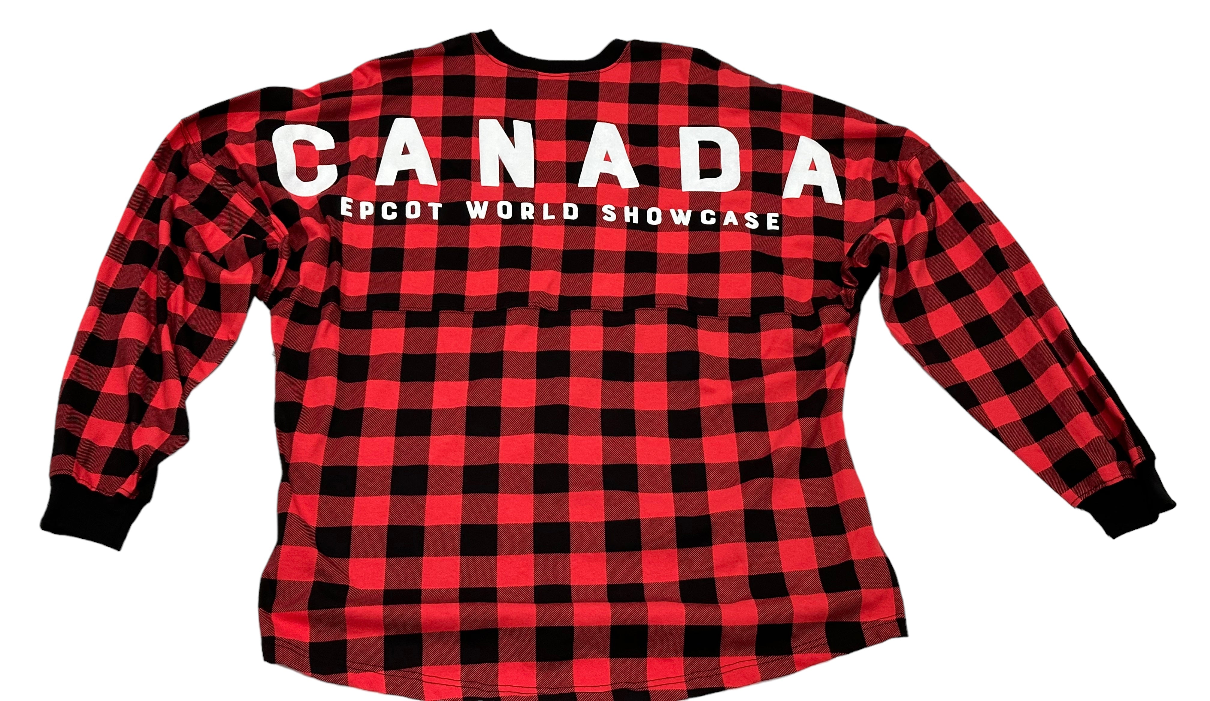 Disney Epcot Canada World retailer Showcase Mickey Buffalo Plaid Spirit Jersey M Medium