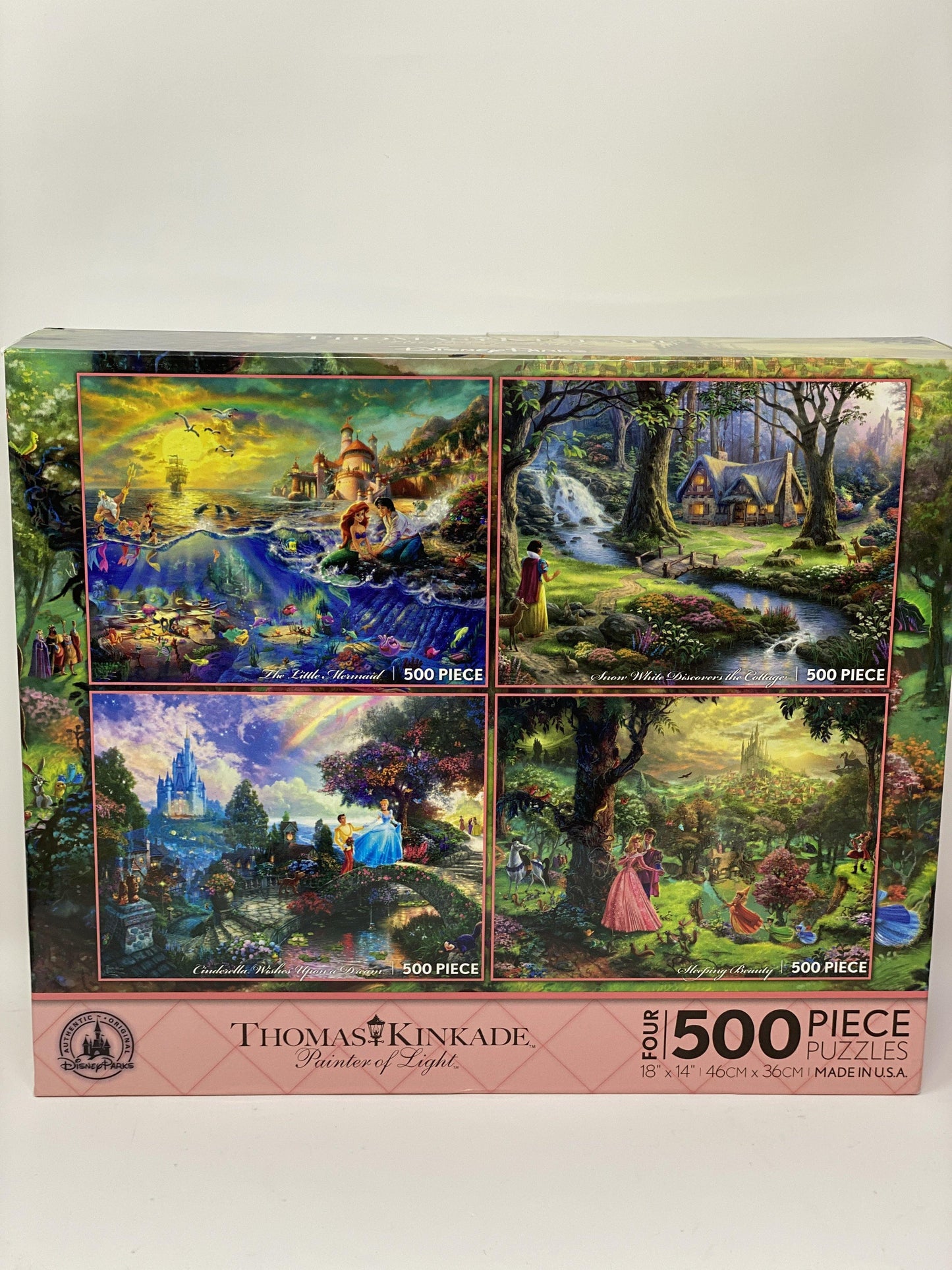 Disney Parks Exclusive Thomas Kinkade Puzzle 4 in 1 500 Piece Puzzles - World of Treasures