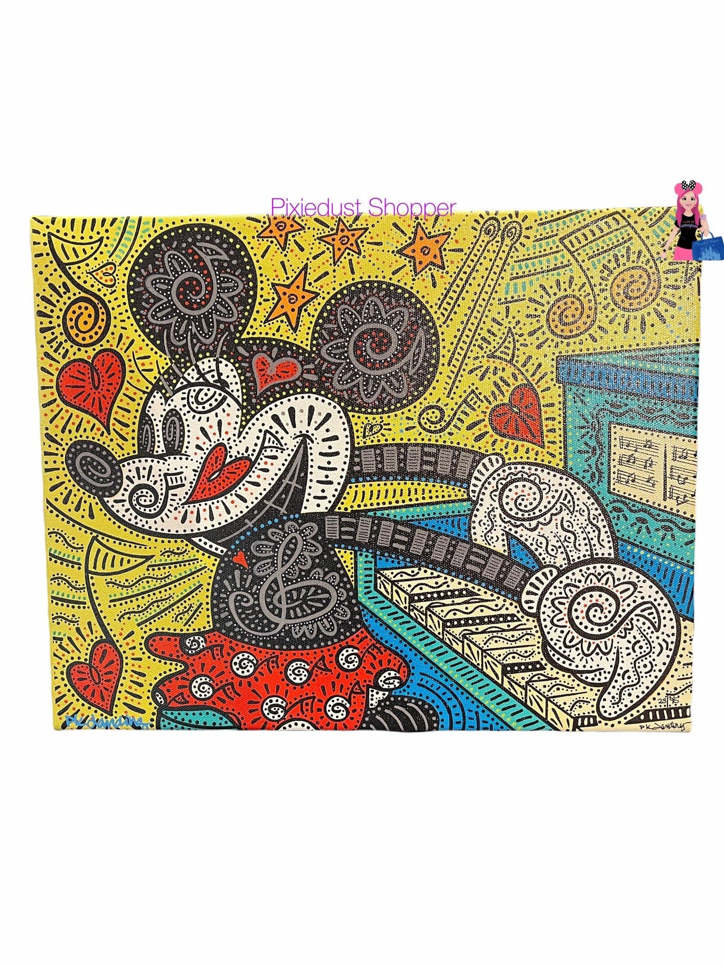 Disney Minnie Plays Piano Wrapped Canvas 18/95 by Patty Landing - World of Treasures