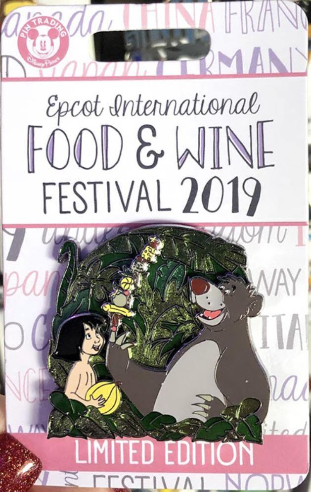 Disney Pin - Mowgli & Baloo Jungle Book - Epcot Food & Wine Festival 2019 - Limited Edition - World of Treasures