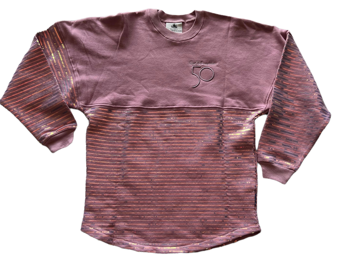 Disney World 50th Anniversary Iridescent Pink Stripped Spirit Jersey XS