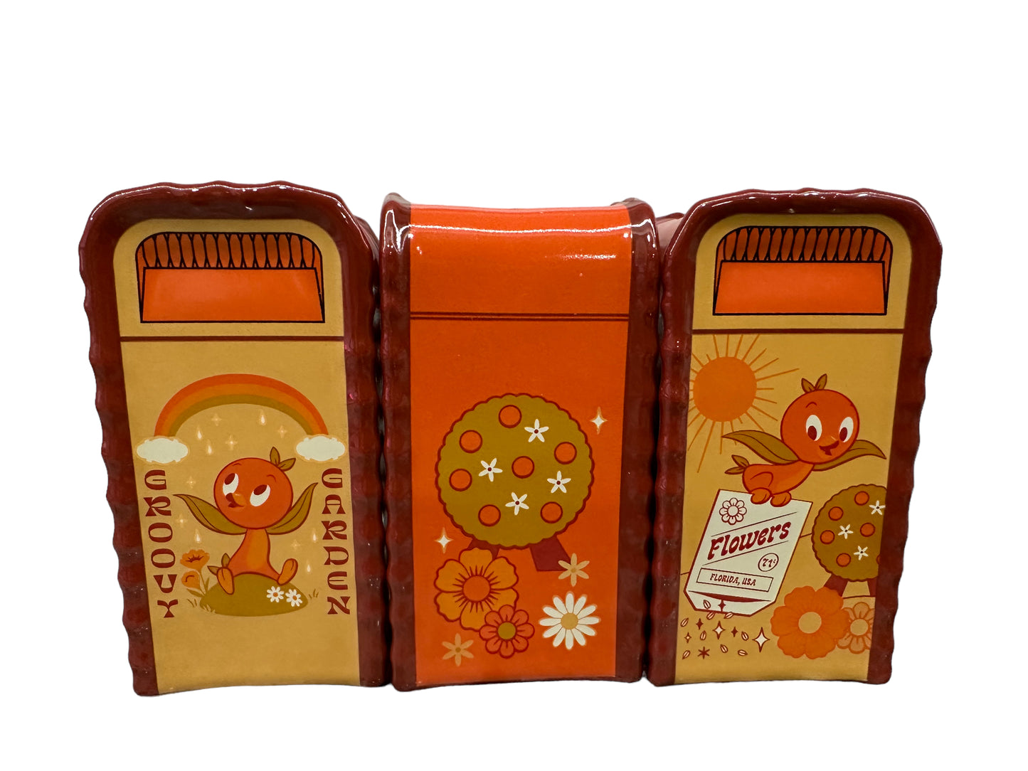 Disney Epcot Flower & Garden 2023 Orange Bird Trash Can Salt or Pepper Shaker