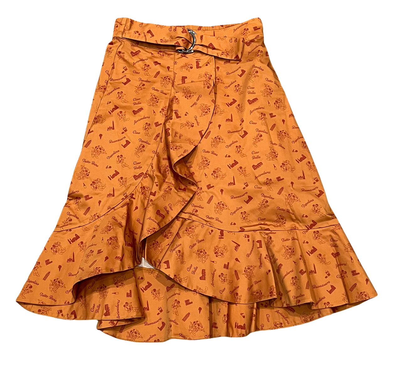 Disney Epcot Italy Minnie & Mickey Wiggle Dress Shop Skirt medium