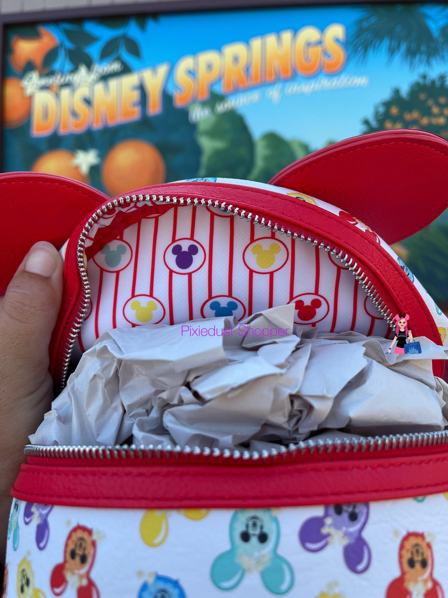 Disney Mickey Mouse Balloon Popcorn Loungefly Mini Backpack - World of Treasures