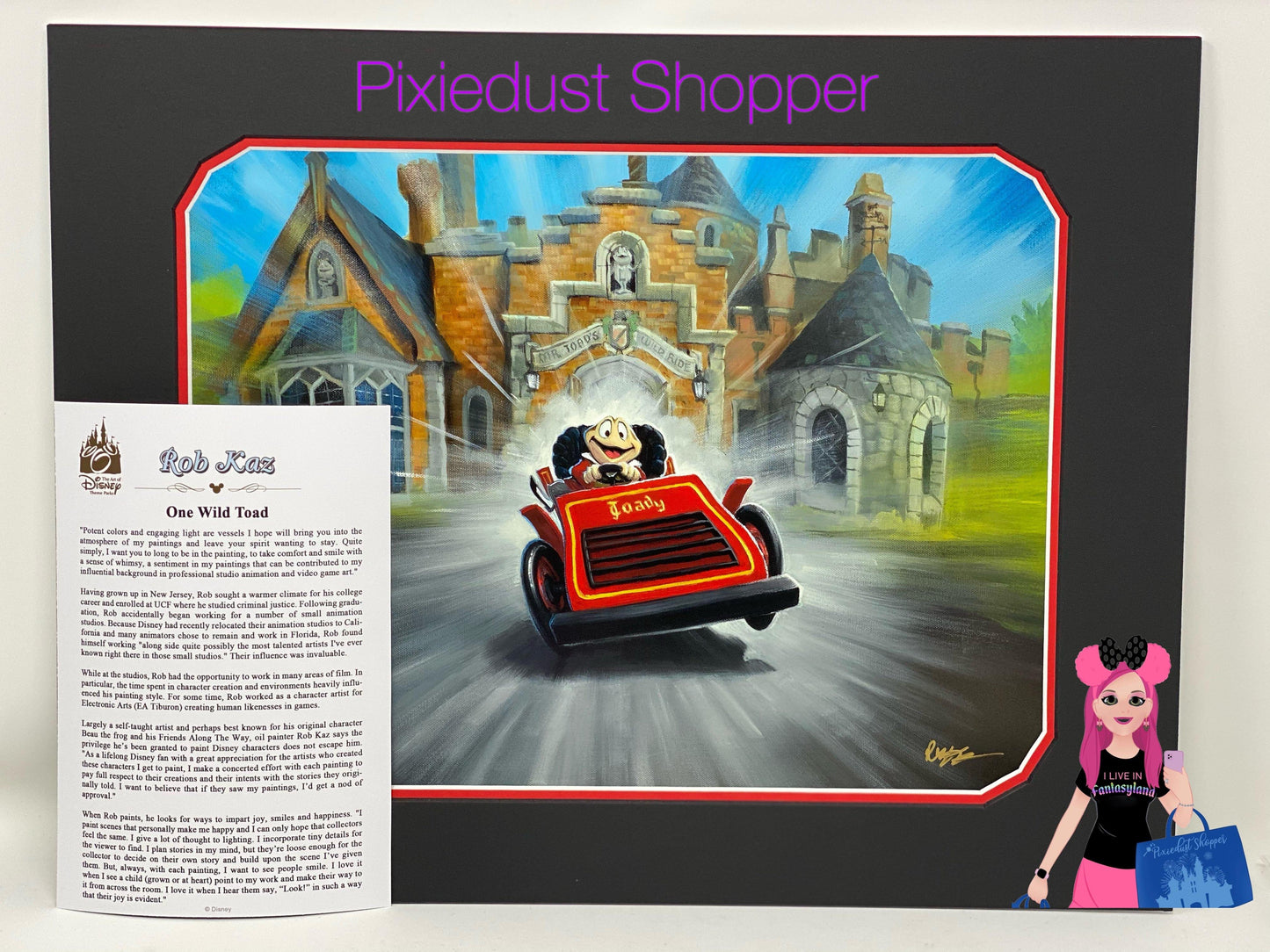 Disneyland "One Wild Toad" SIGNED Rob Kaz 14x18” Matted Print - World of Treasures