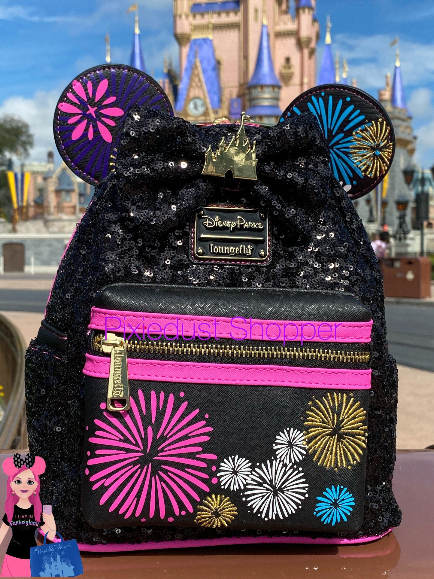 Disney Minnie Mouse: The Main Attraction Loungefly Mini Backpack – Nighttime Fireworks & Castle Finale – Limited Release - World of Treasures