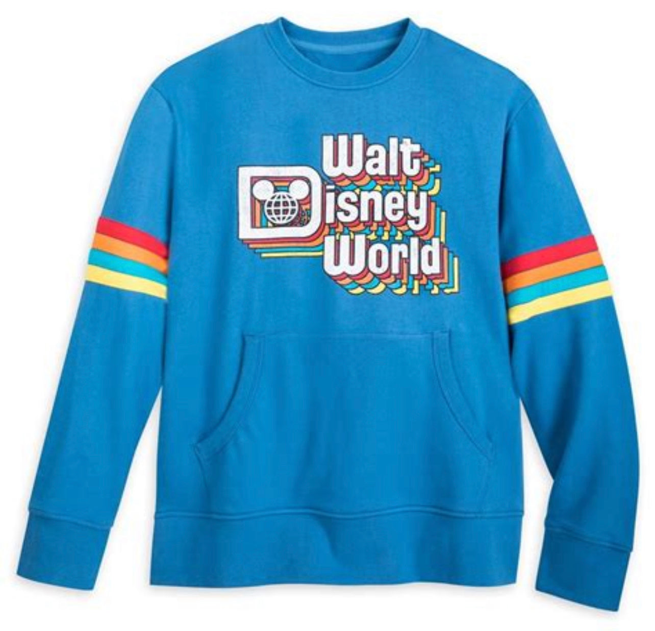 Walt Disney World Rainbow Fleece Retro Pullover with Pocket - Large