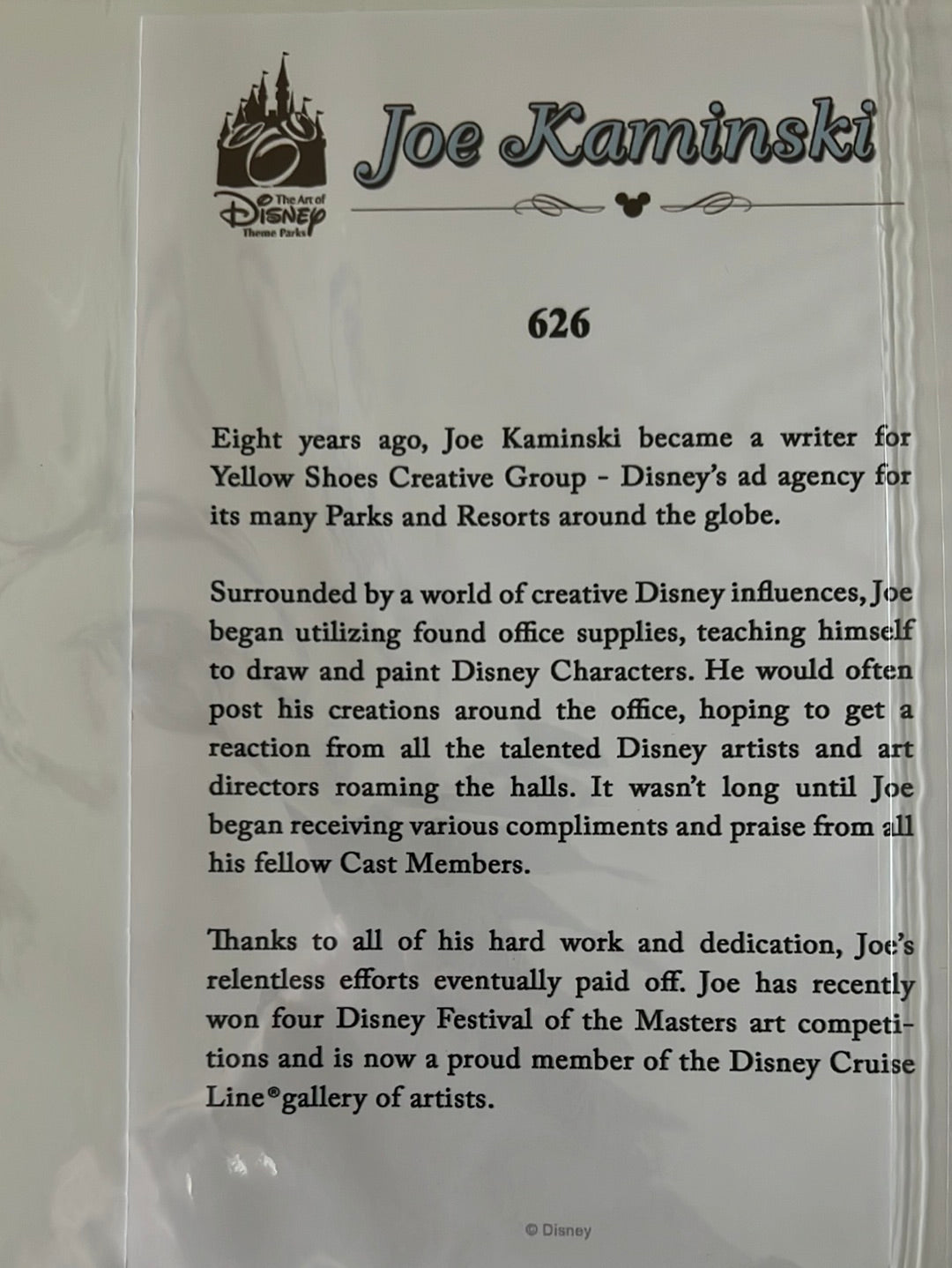 Disney Matted 14x 18" Print “626” Stitch by Joe Kaminski