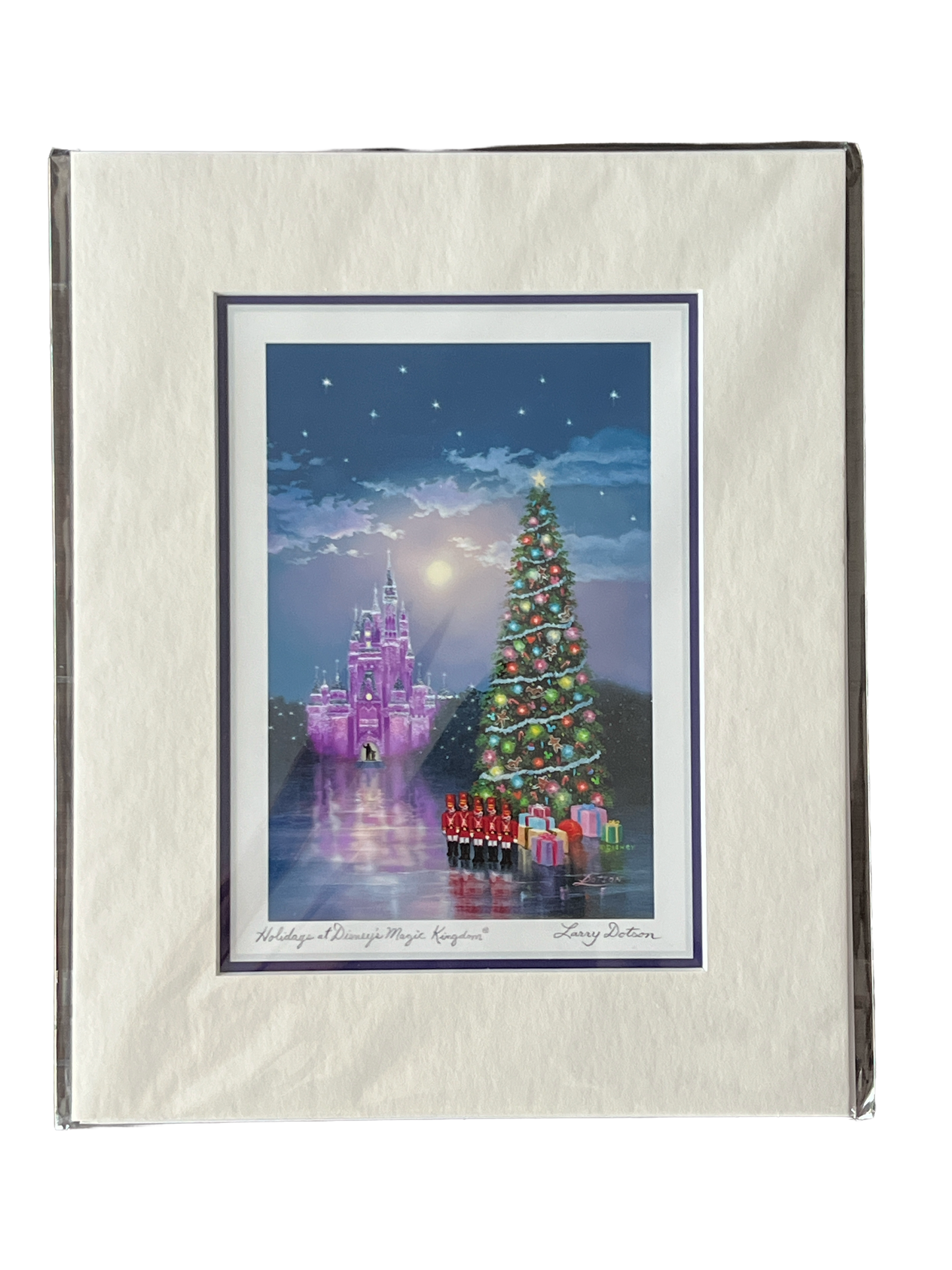 Disney Matted Print “Holidays at Disney’s Magic Kingdom” by Larry Dotson