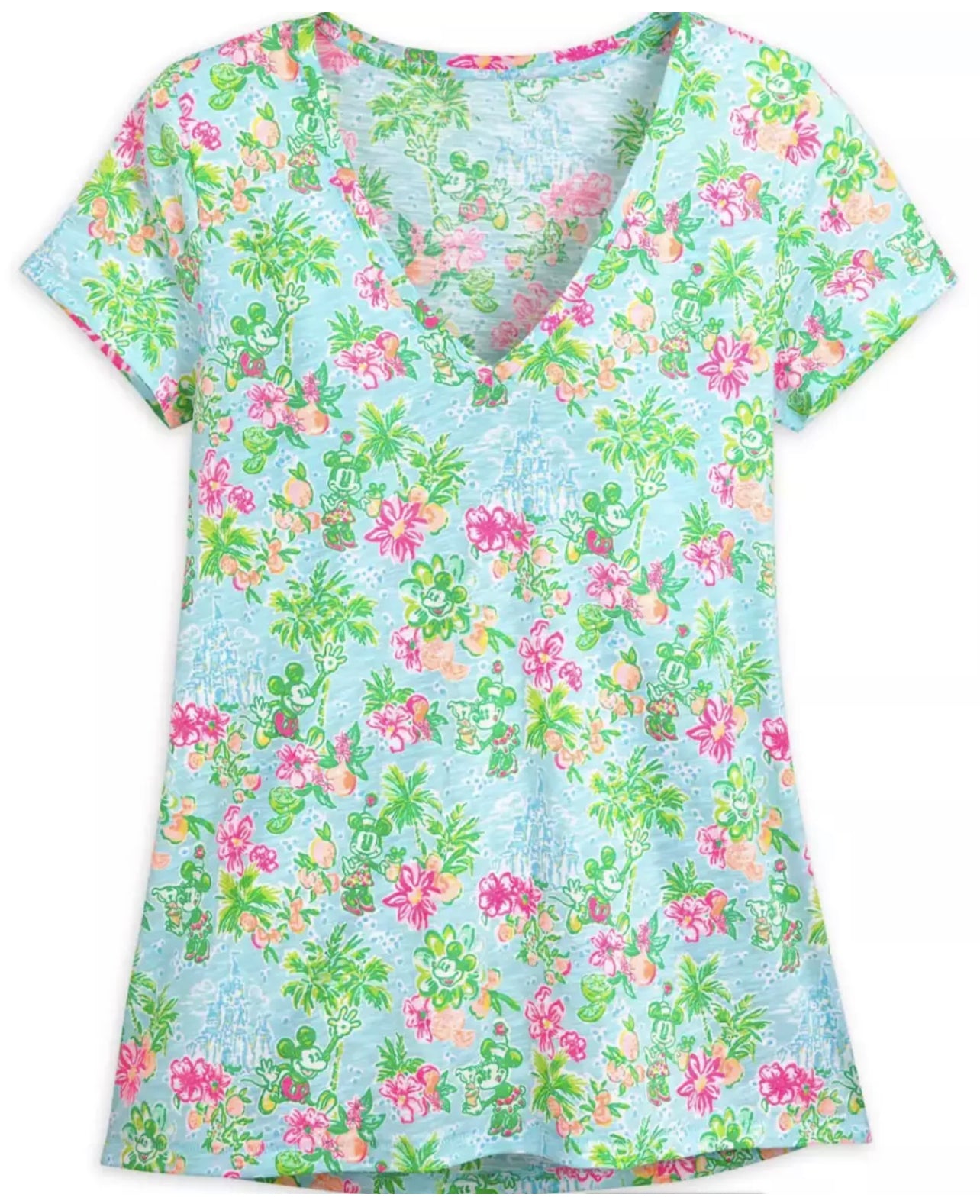 Disney x Lilly Pulitzer Etta V-neck Shirt Minnie & Mickey