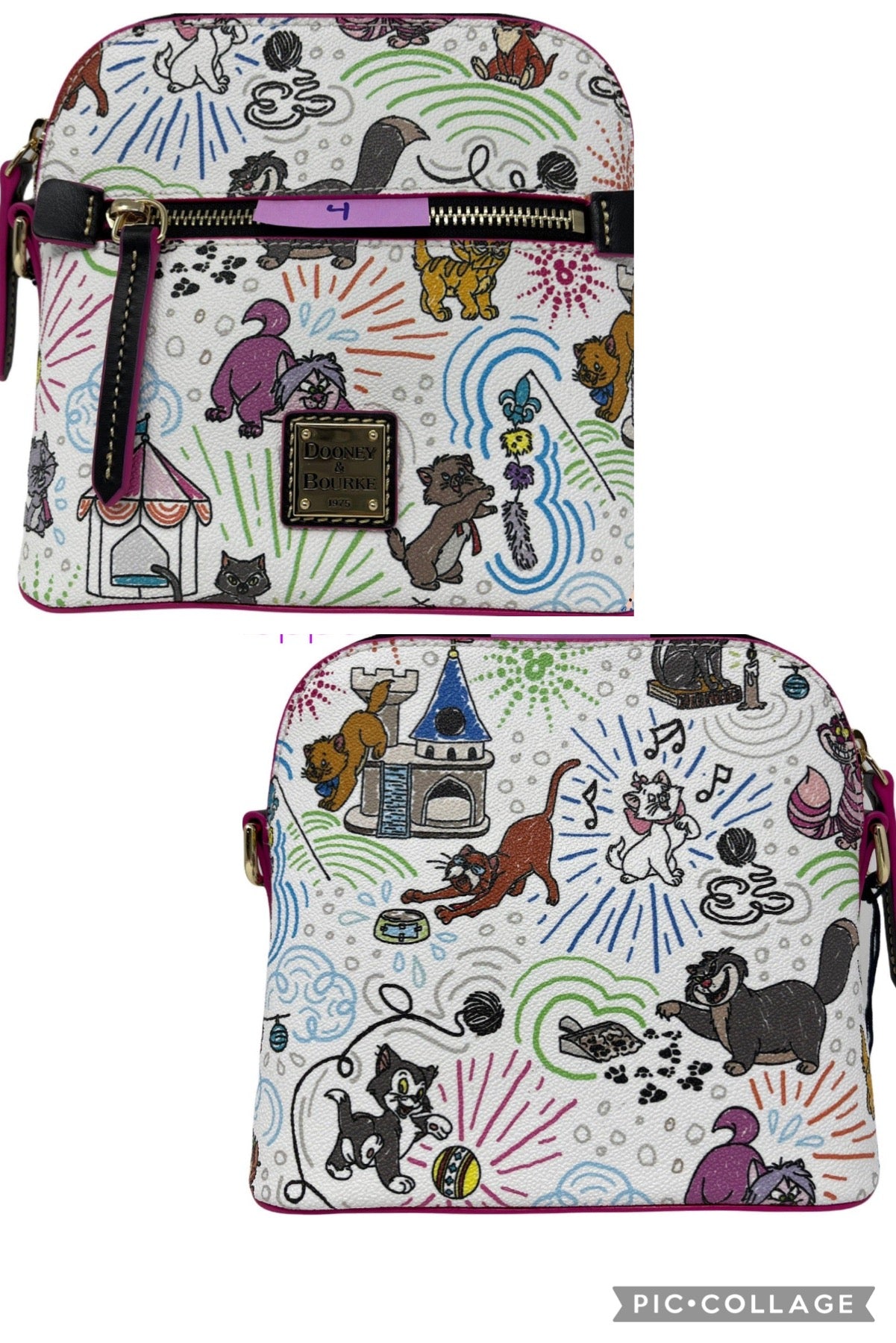 Disney Cats Sketch Dooney & Bourke Crossbody Bag Purse
