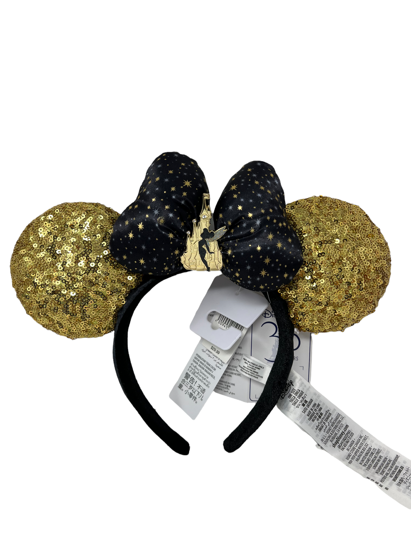 Disneyland Paris Sequin Tinker Bell Ear Headband