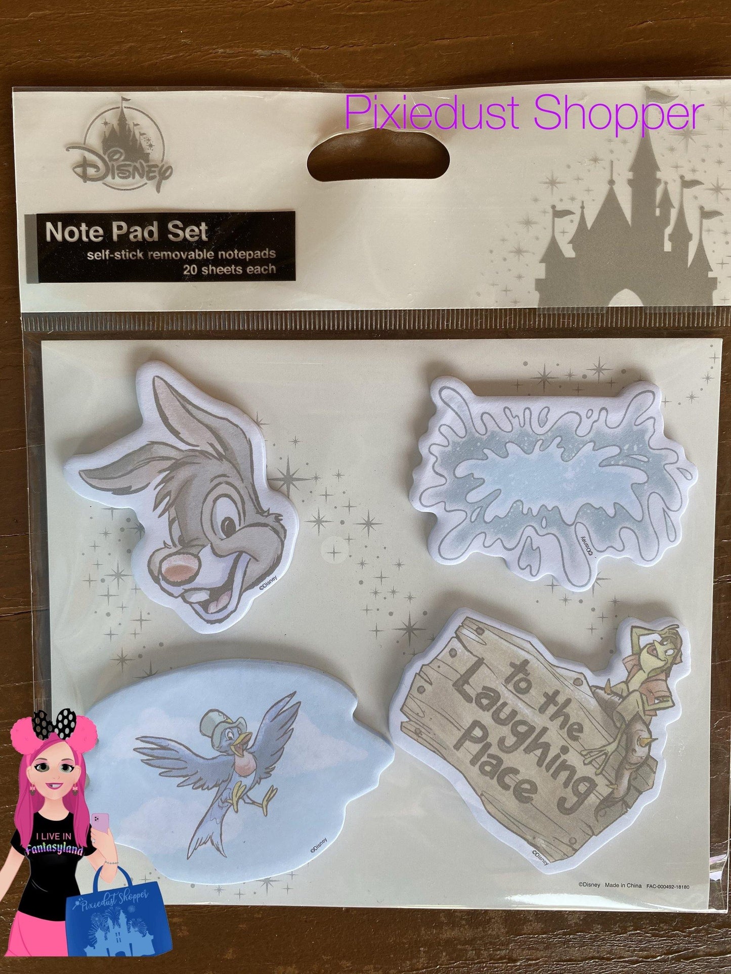 Disney Splash Mountain Briar Rabbit The Laughing Place Sticky Notepad Set - World of Treasures