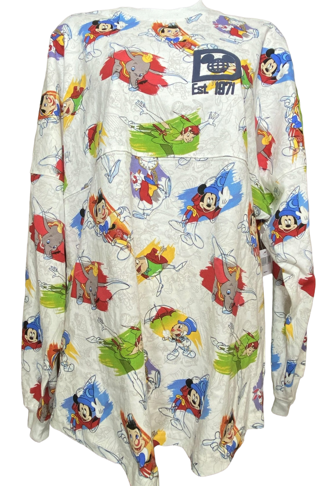 Disney World Ink and Paint Spirit Jersey Dumbo, Peter Pan, Sorcerer Mickey - XS