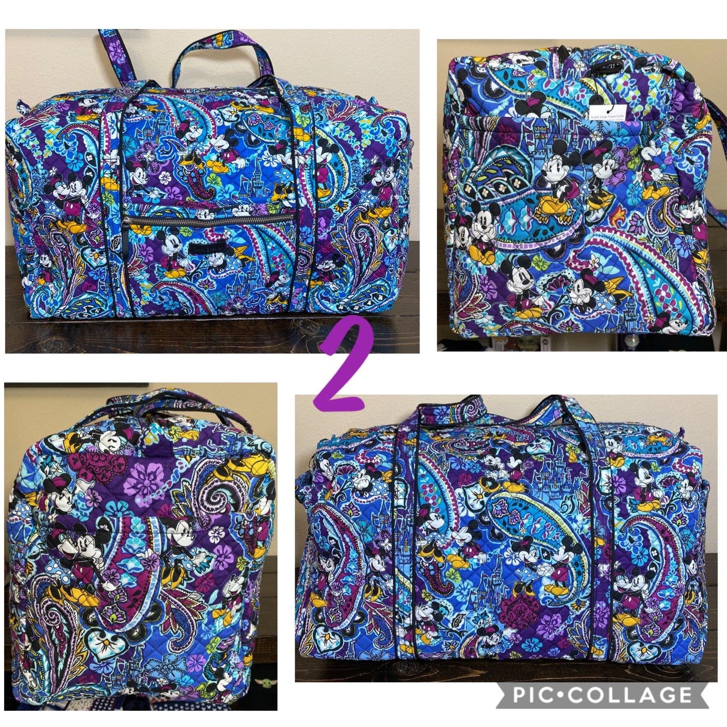 Disney's Vera Bradley Mickey's Paisley Celebration Iconic Large Travel Duffel - World of Treasures