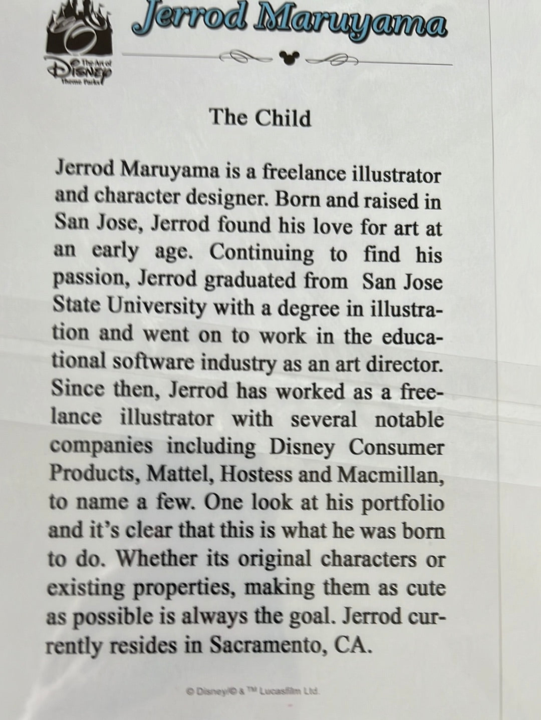 Disney Matted Print “The Child” by Jerrod Maruyama