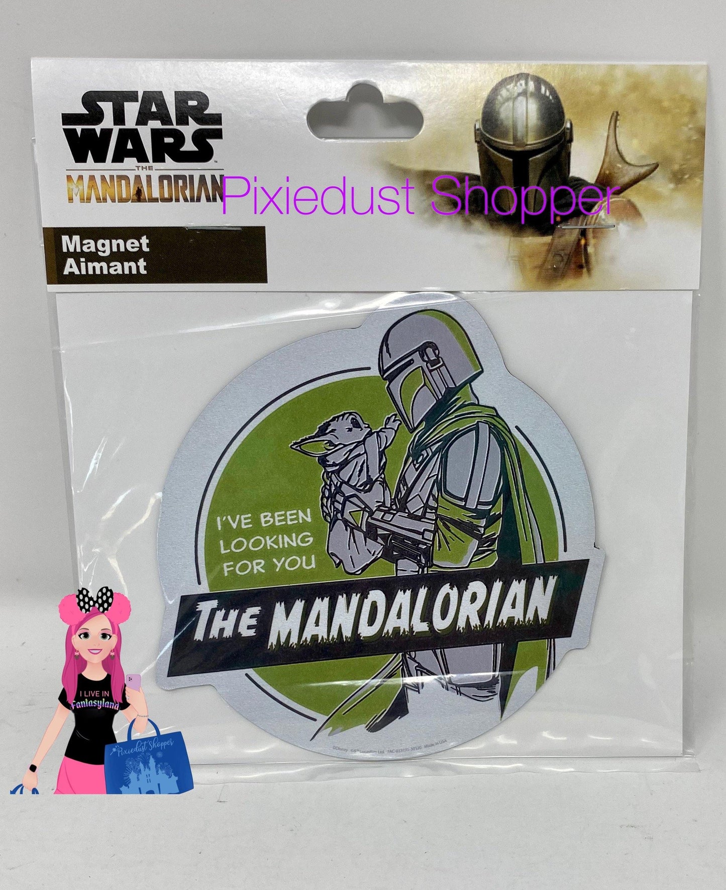 Disney Star Wars The Mandalorian "I've Been Looking For You" Baby Yoda Magnet - World of Treasures