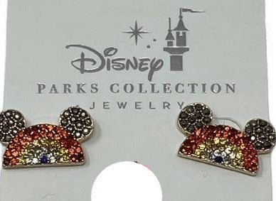Disney Parks Jewelry Collection-Rainbow Mickey Ear Crystal Earrings - World of Treasures