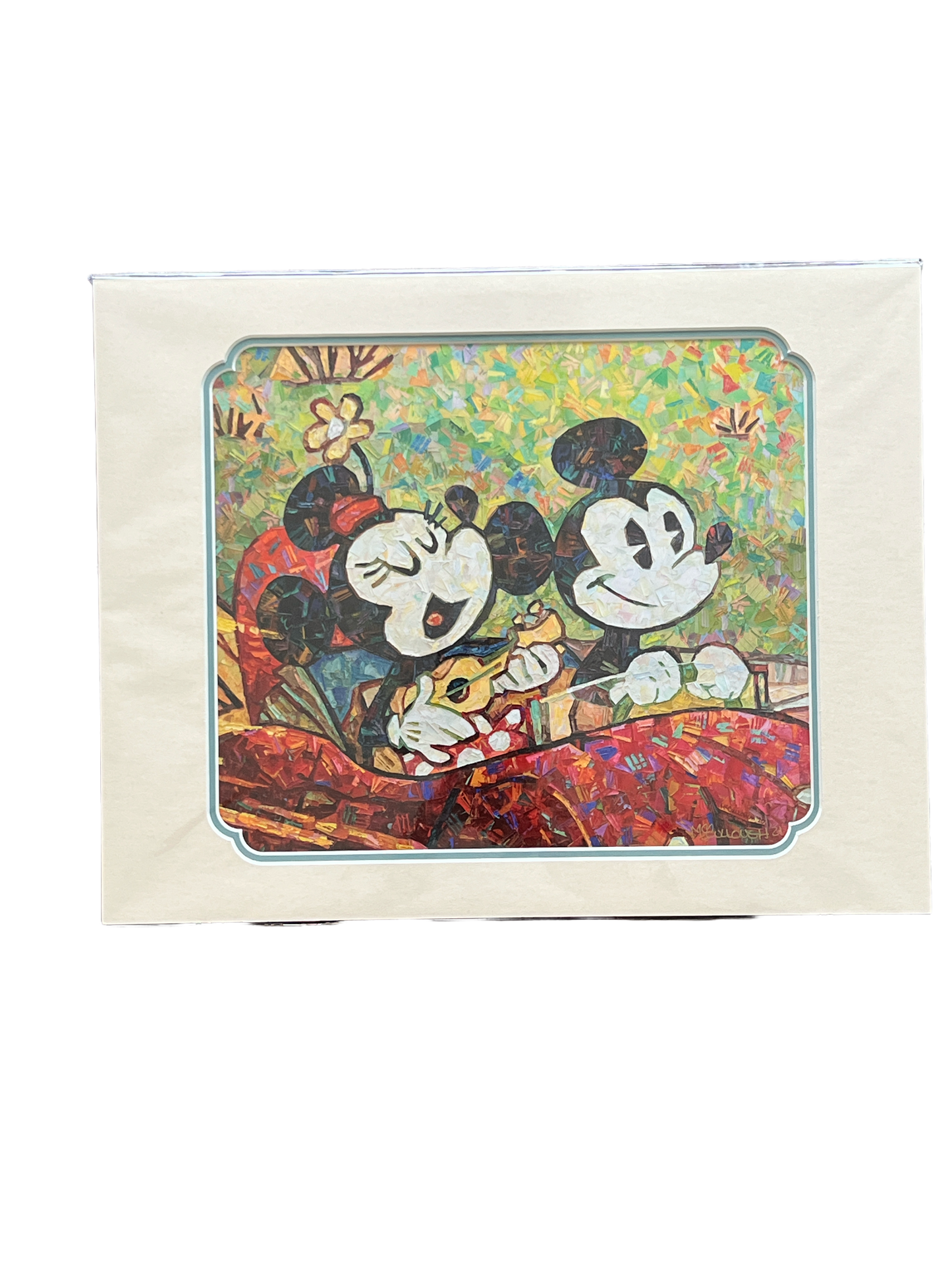 Disney "Havin Fun" Mickey and Minnie McCullough 14X18" Matted Print