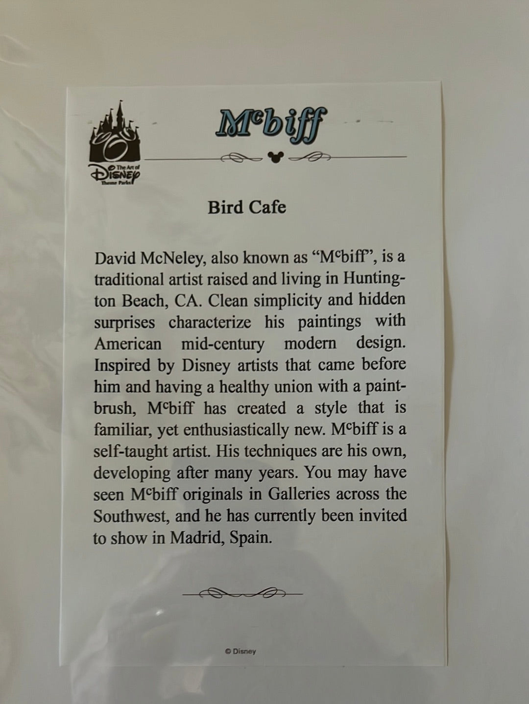 Disney Matted Print “Bird Cafe” by McBiff
