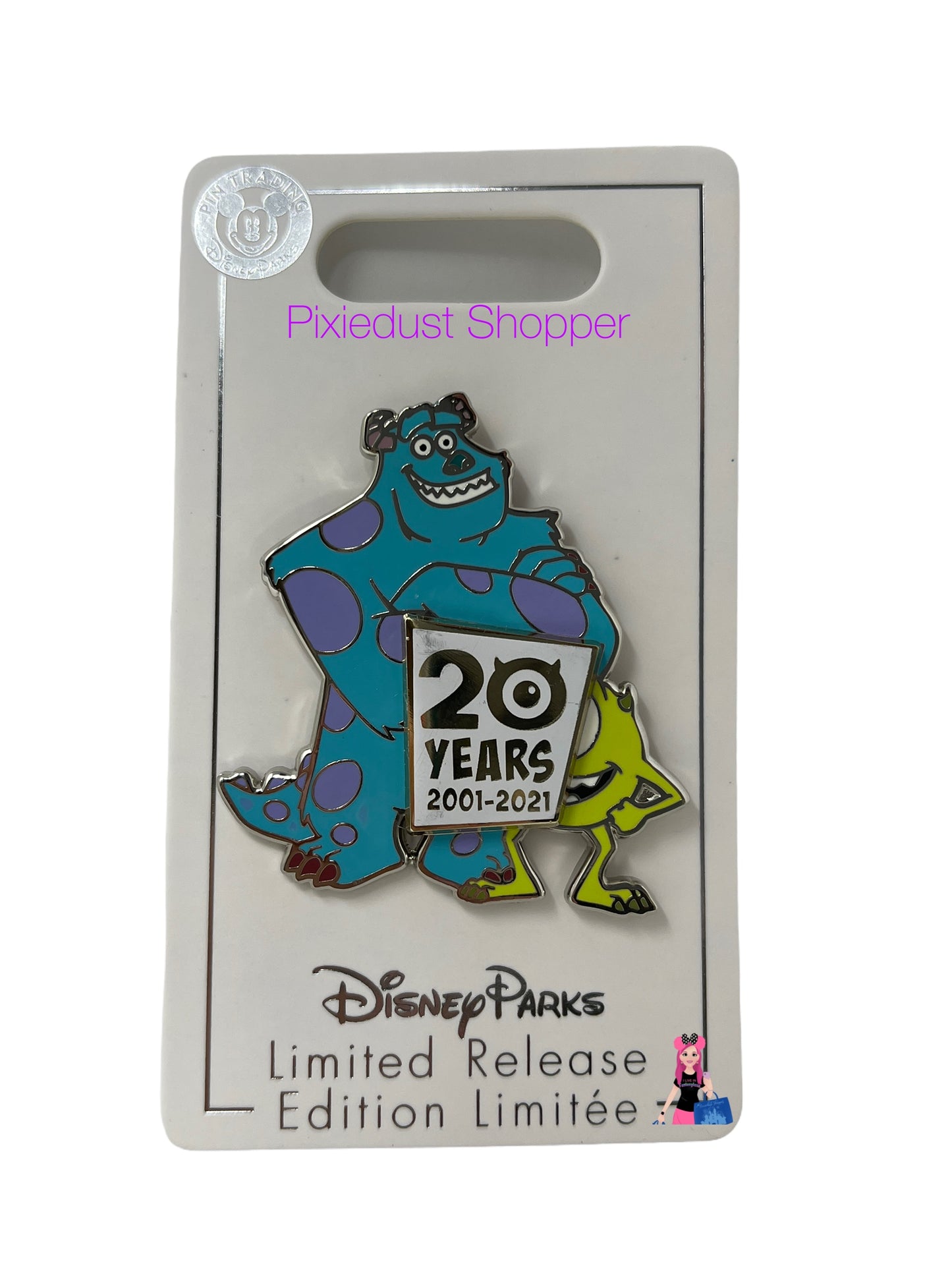 Disney Monsters Inc 20 Years Mike and Sulley Limited Release Pin