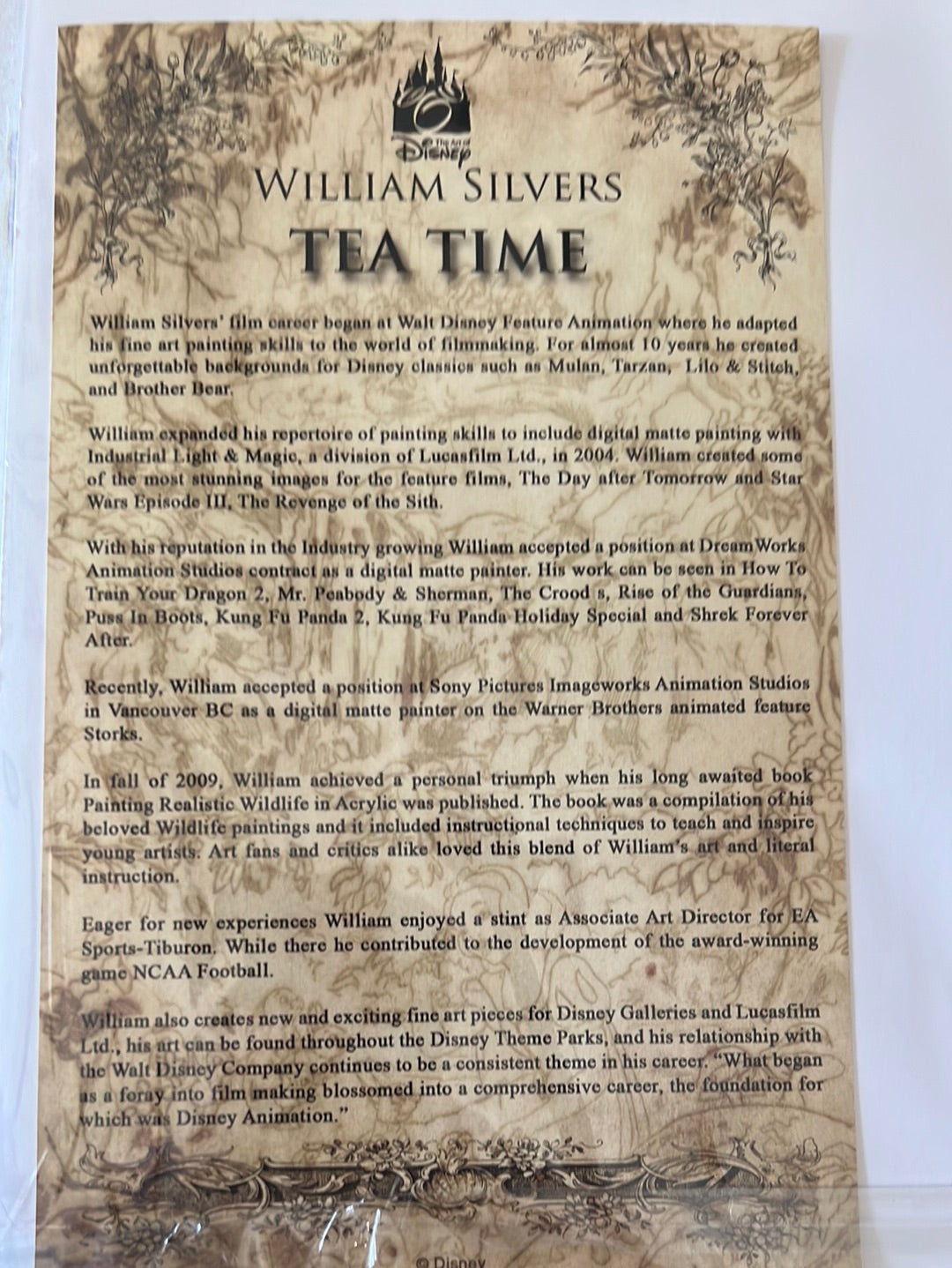 Disney Matted Print “Tea Time” SIGNED by William Silvers