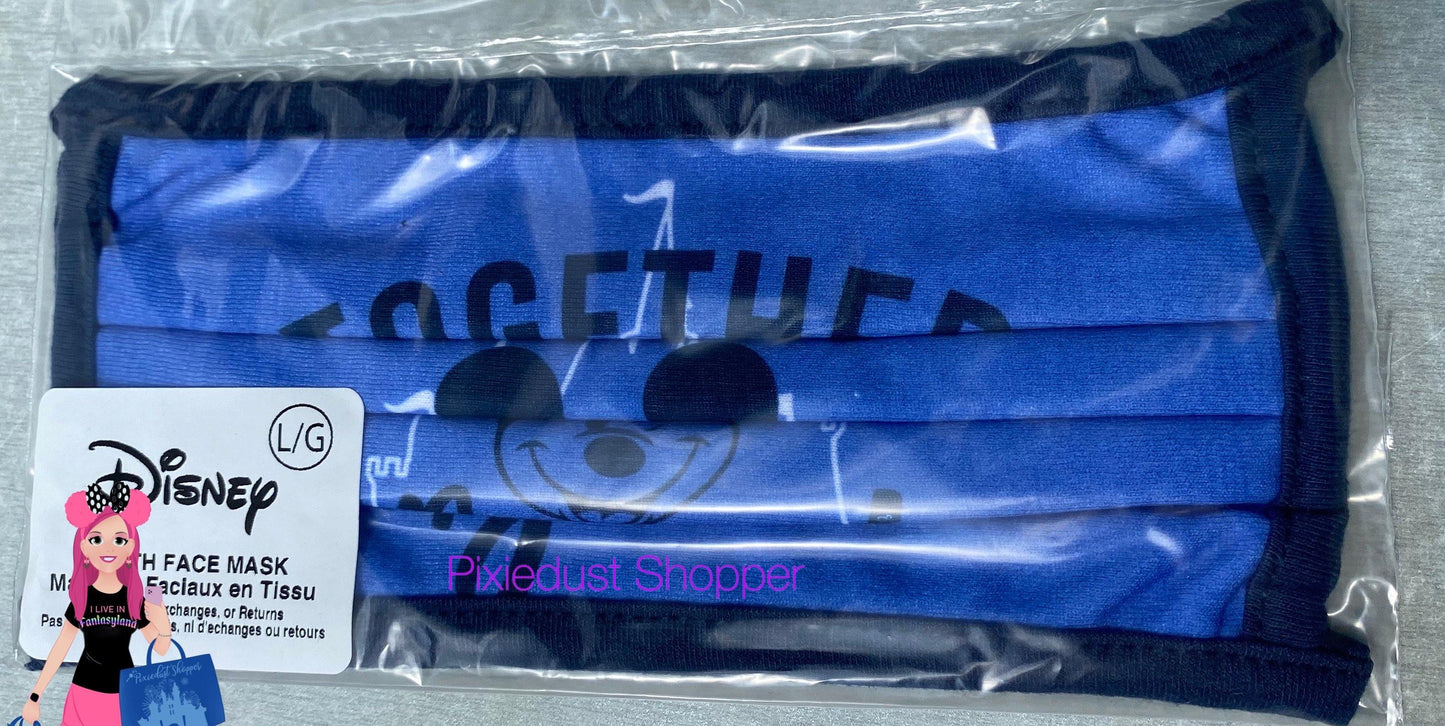Disney Together Again Mickey Face Mask Blue - World of Treasures