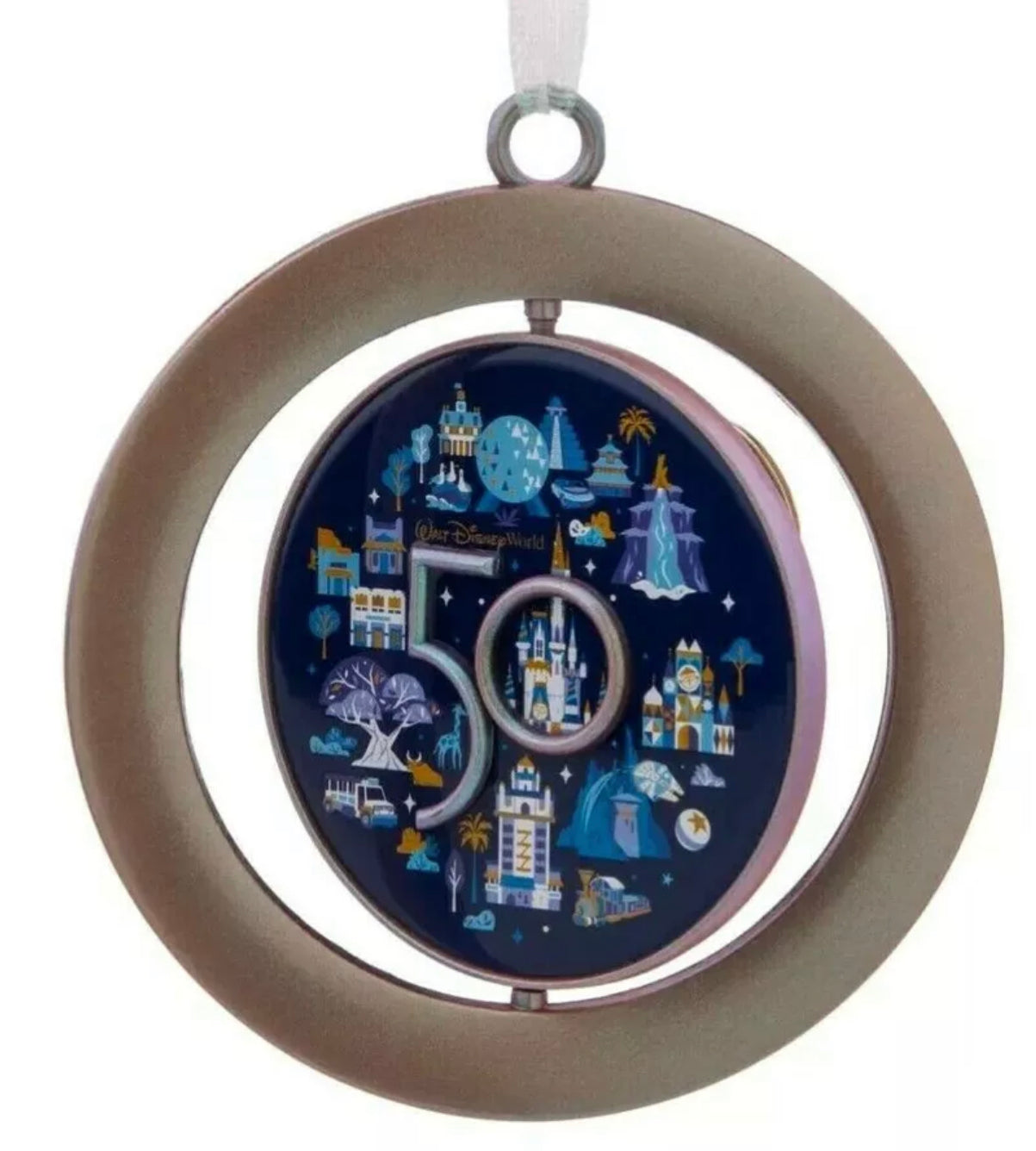 Walt Disney World 50th Anniversary Mickey, Park Icons Spinning Ornament