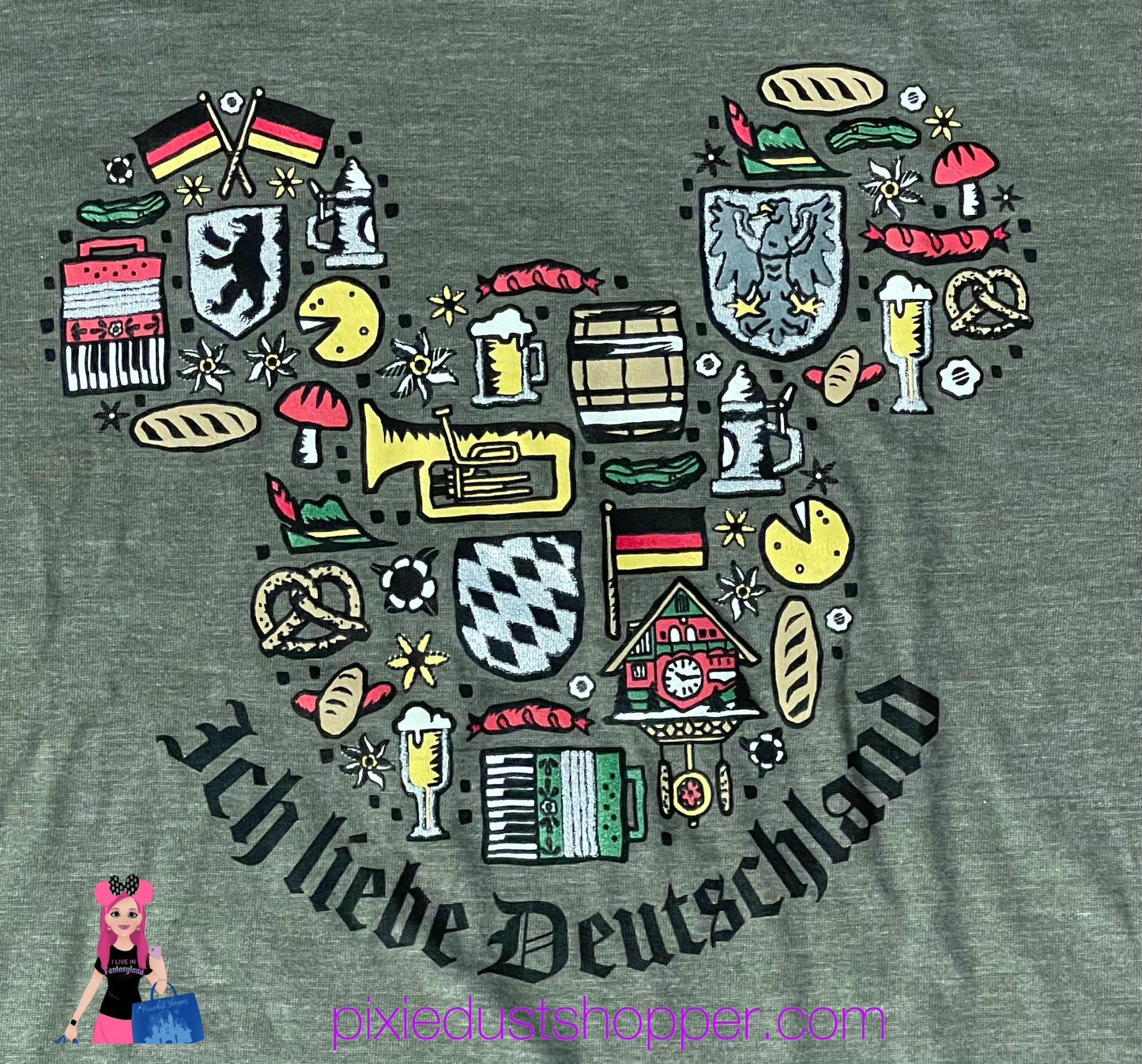 Disney Epcot Germany World Showcase German Icons in Mickey Icon Shape Shirt - World of Treasures
