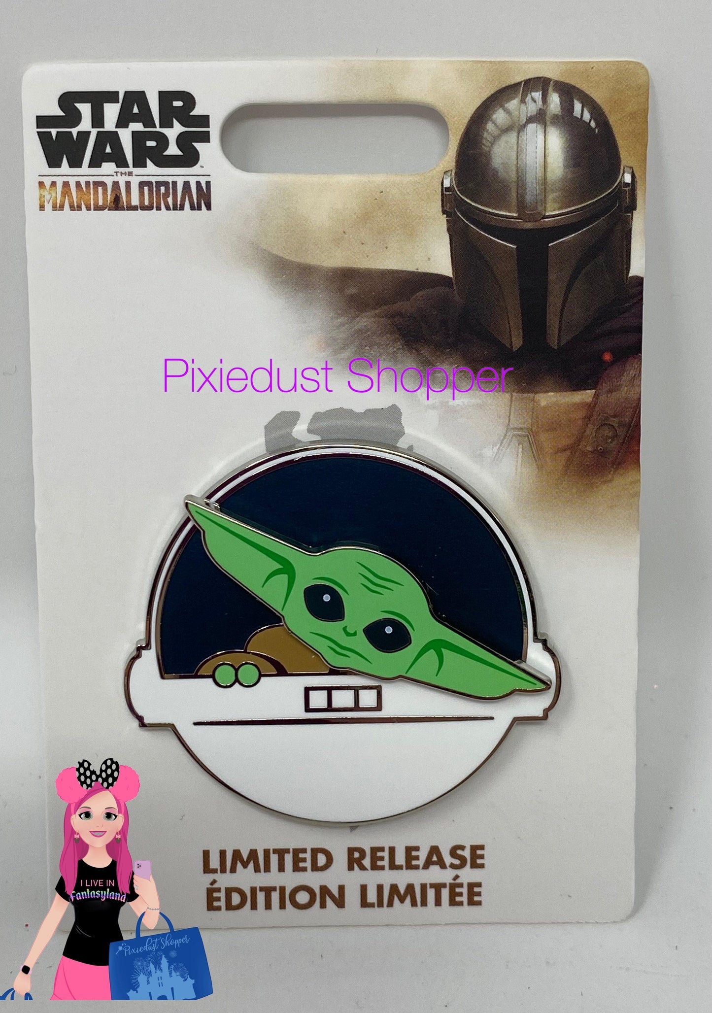 Disney Star Wars The Mandalorian Baby Yoda with Movable Head in Egg Pin Limited Release - World of Treasures