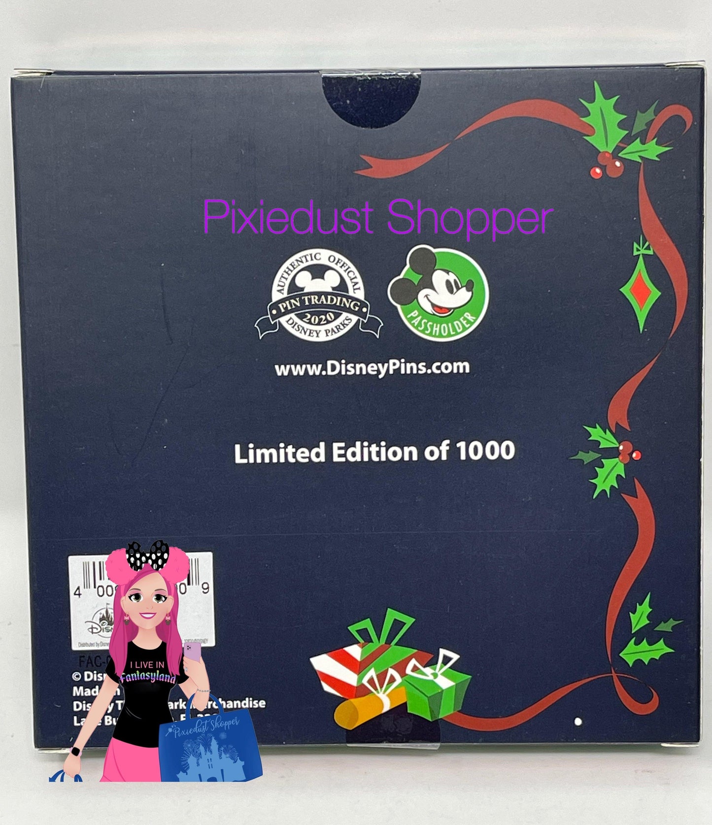 Walt Disney World 2020 Happy Holidays Passholder Ornament and Pin Set Limited Edition 1000 - World of Treasures