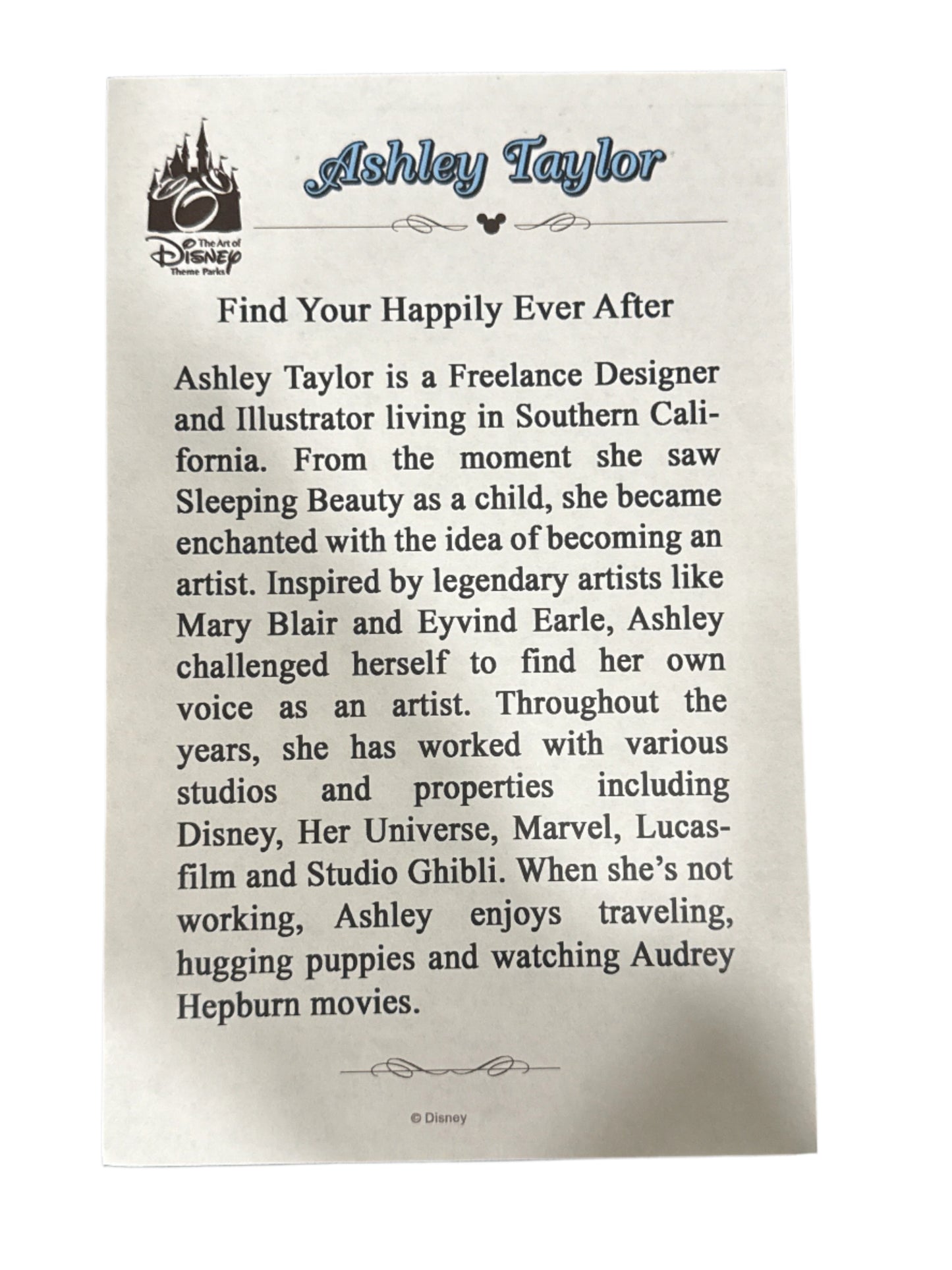 Disney Matted Print - Find Your Happily Ever After - Ashley Taylor