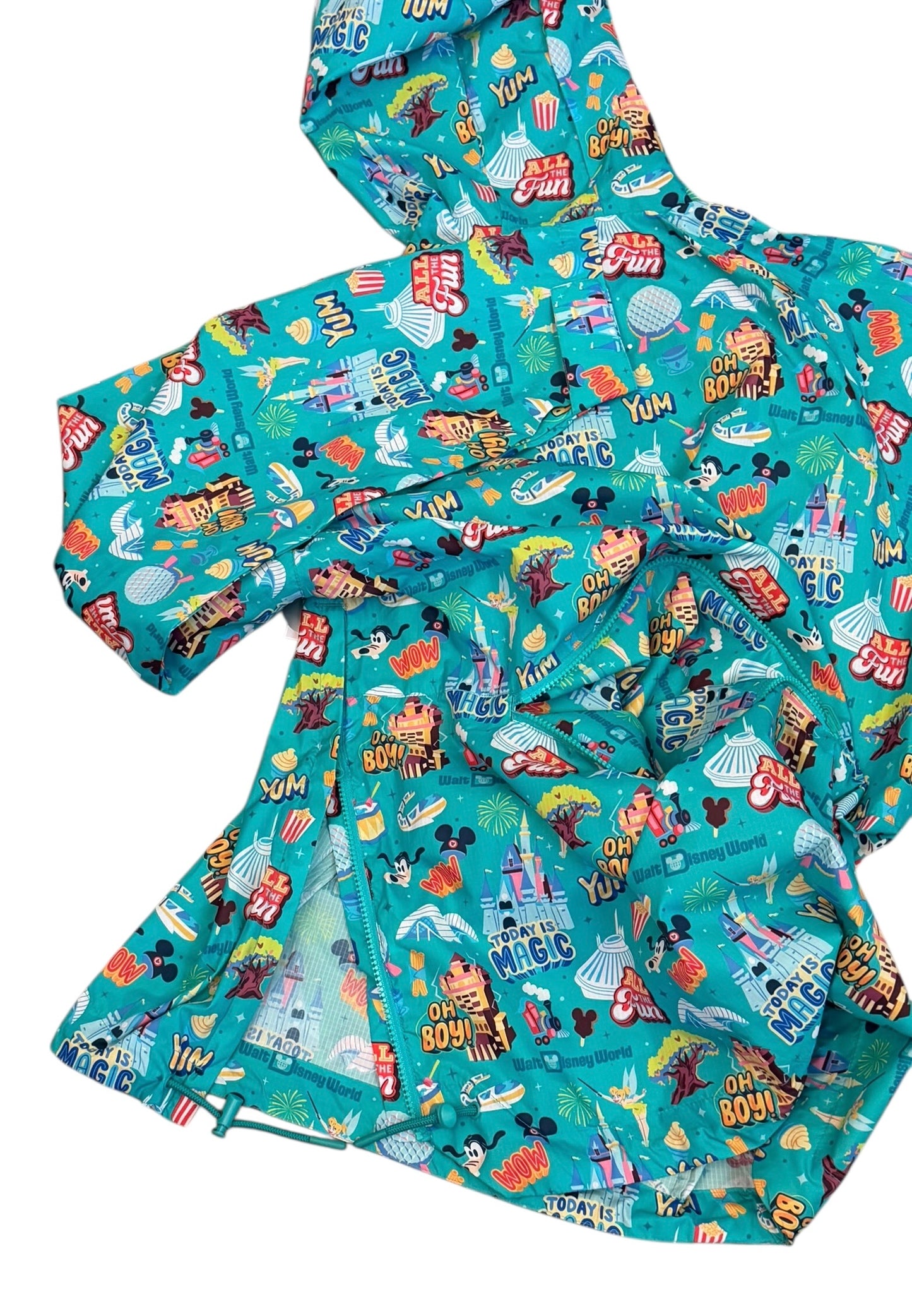 Walt Disney World 4 Parks Icons Packable Rain Jacket Coat Play in Park Medium
