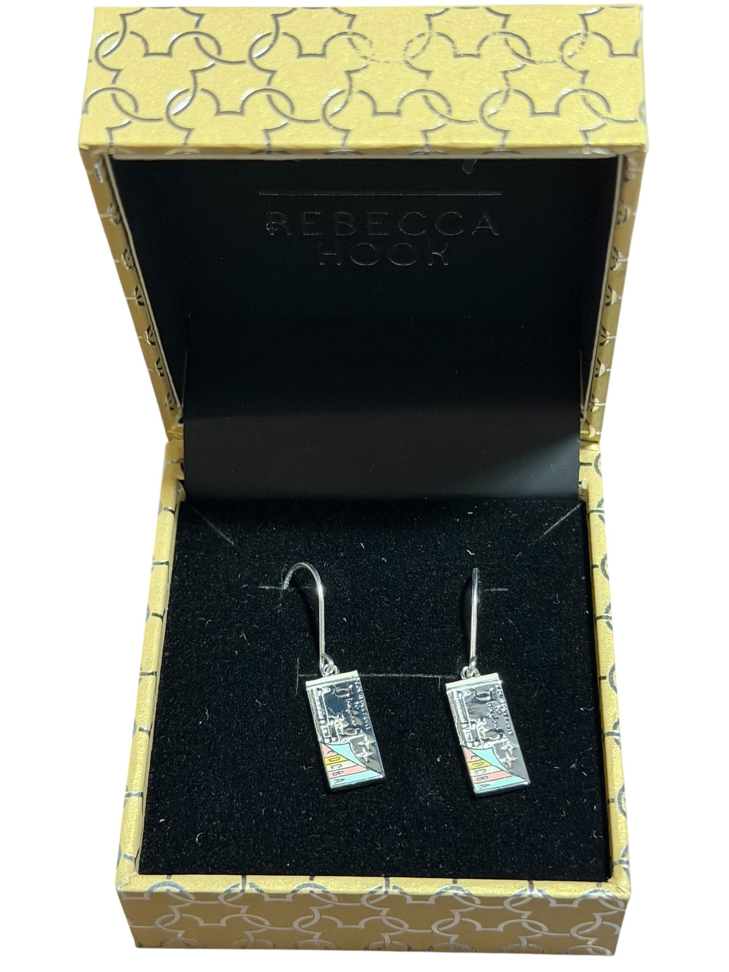 Rebecca Hook Disneyland Ticket Book Earrings Silver-Trunk Show Exclusive