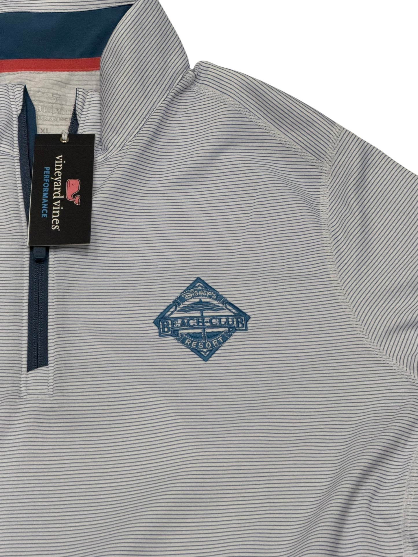 Disney Beach Club Resort Vineyard Vines Zip Pullover-Blue Stripe