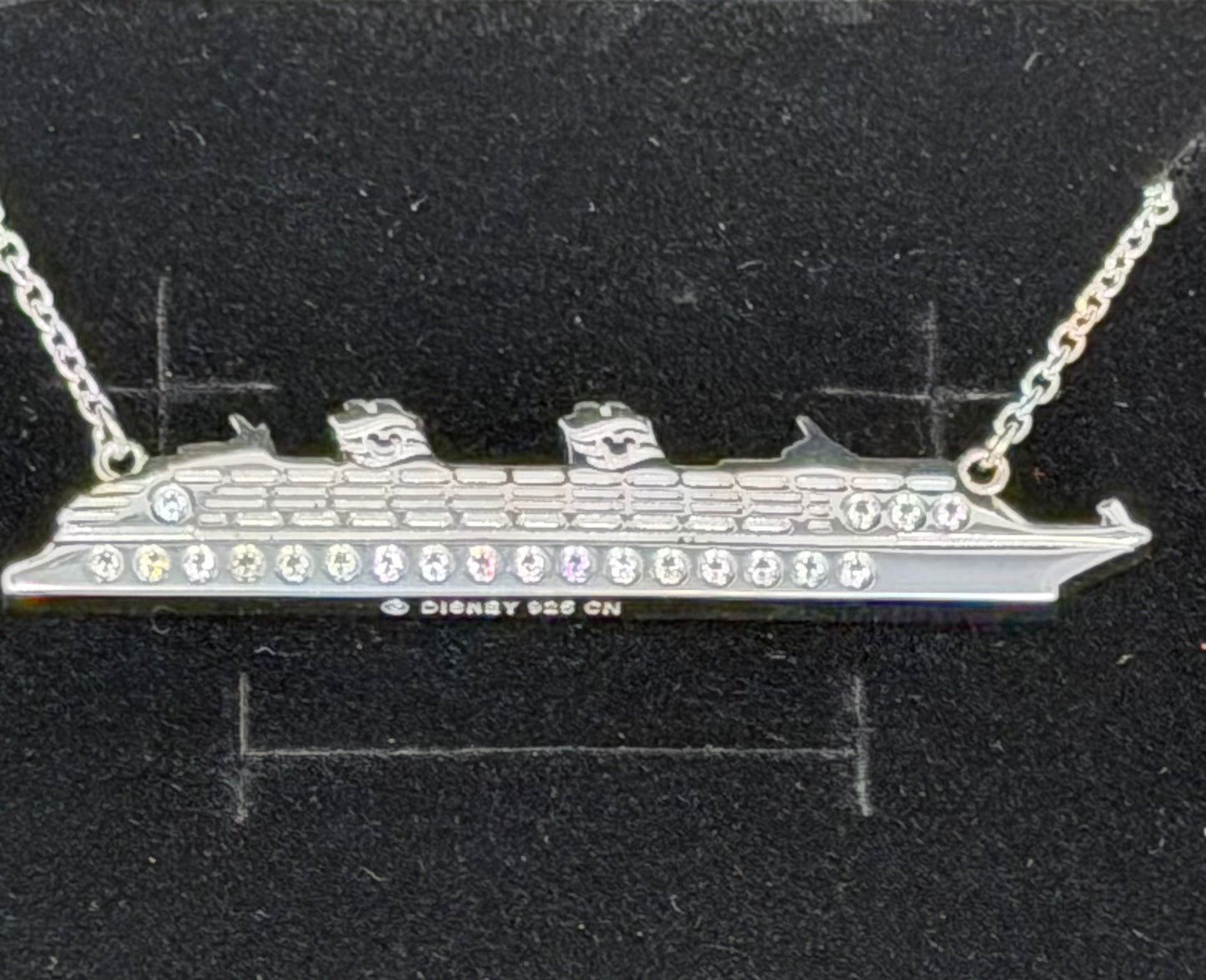 Disney Cruise Line Ship Necklace Rebecca Hook 25th Anniversary Silver