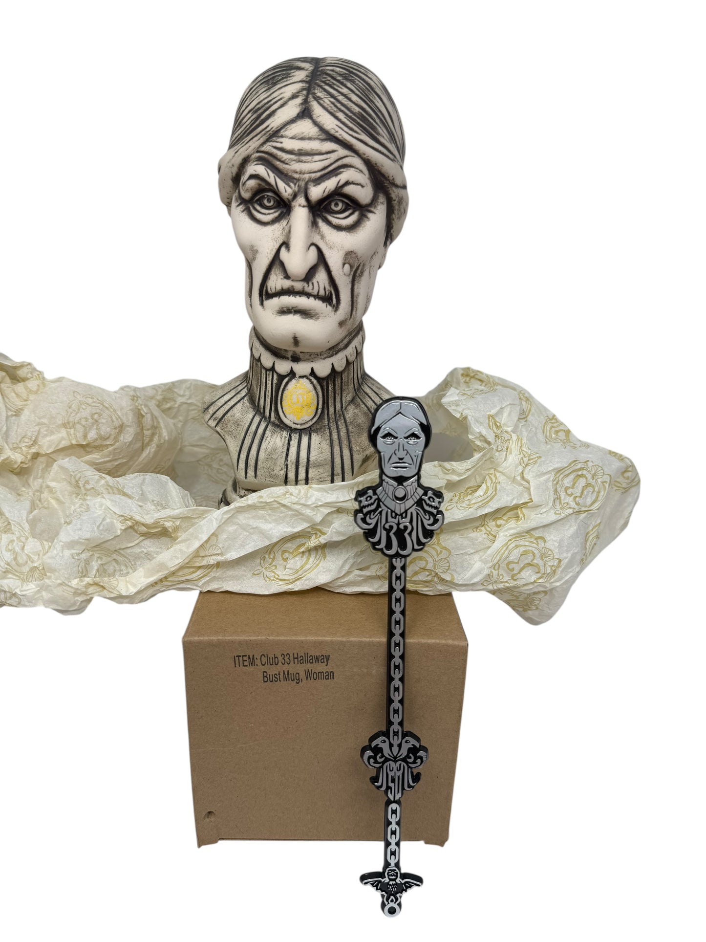 Disney CLUB 33 Disneyland Haunted Mansion Female Bust Tiki Mug Swizzle