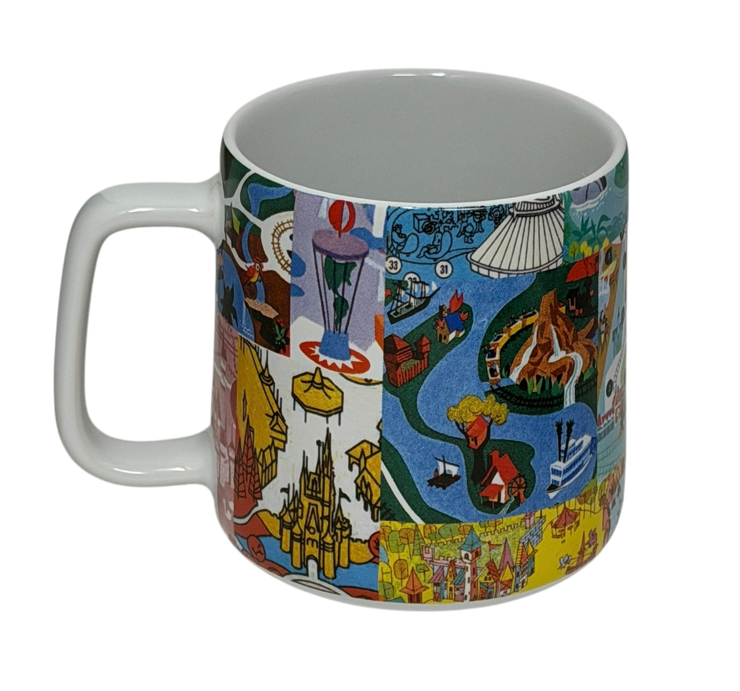 Disney Parks Map Brouchure Icons Retro Mug