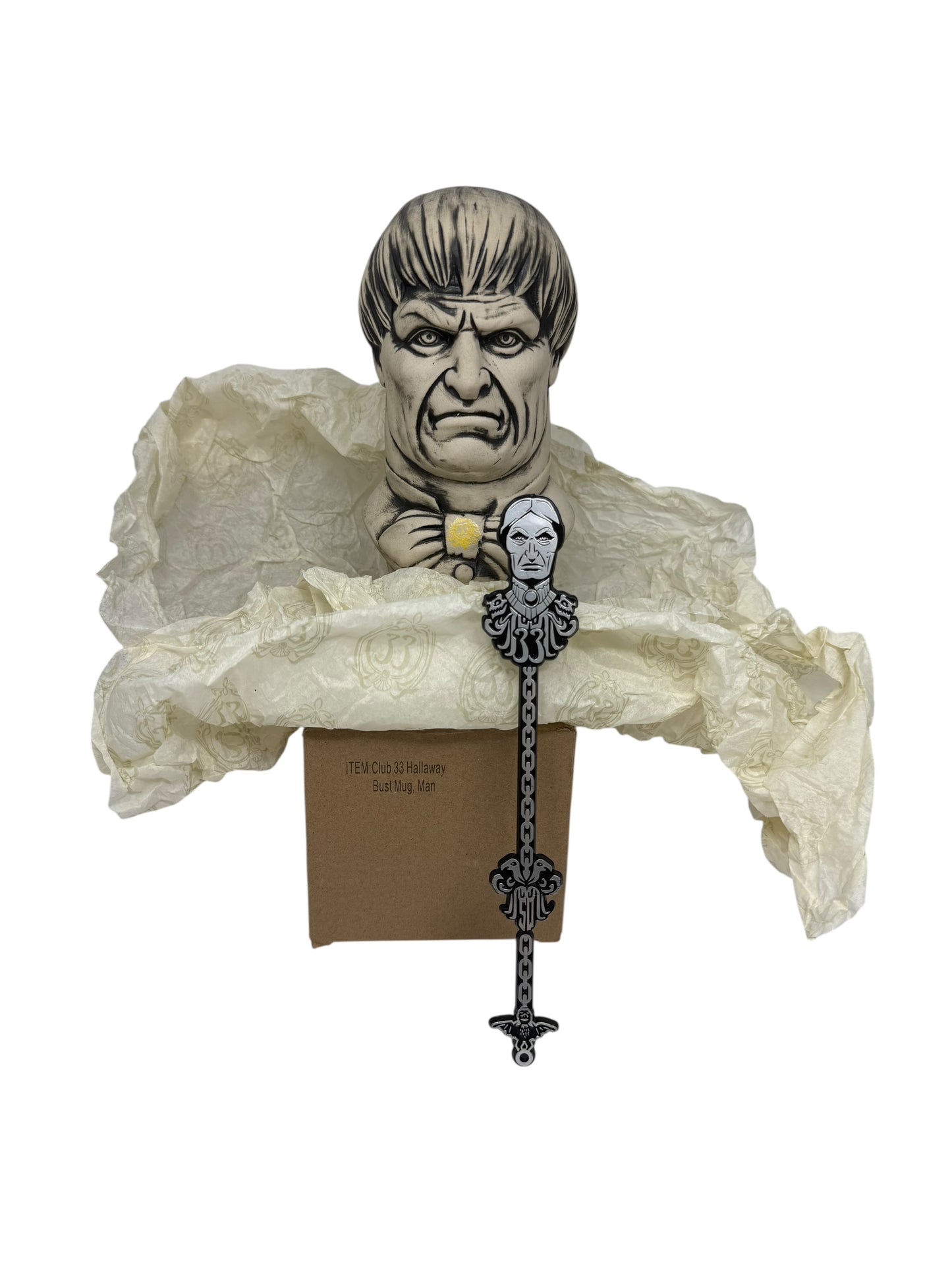 Disney CLUB 33 Haunted Mansion Male Bust Tiki Mug Swizzle