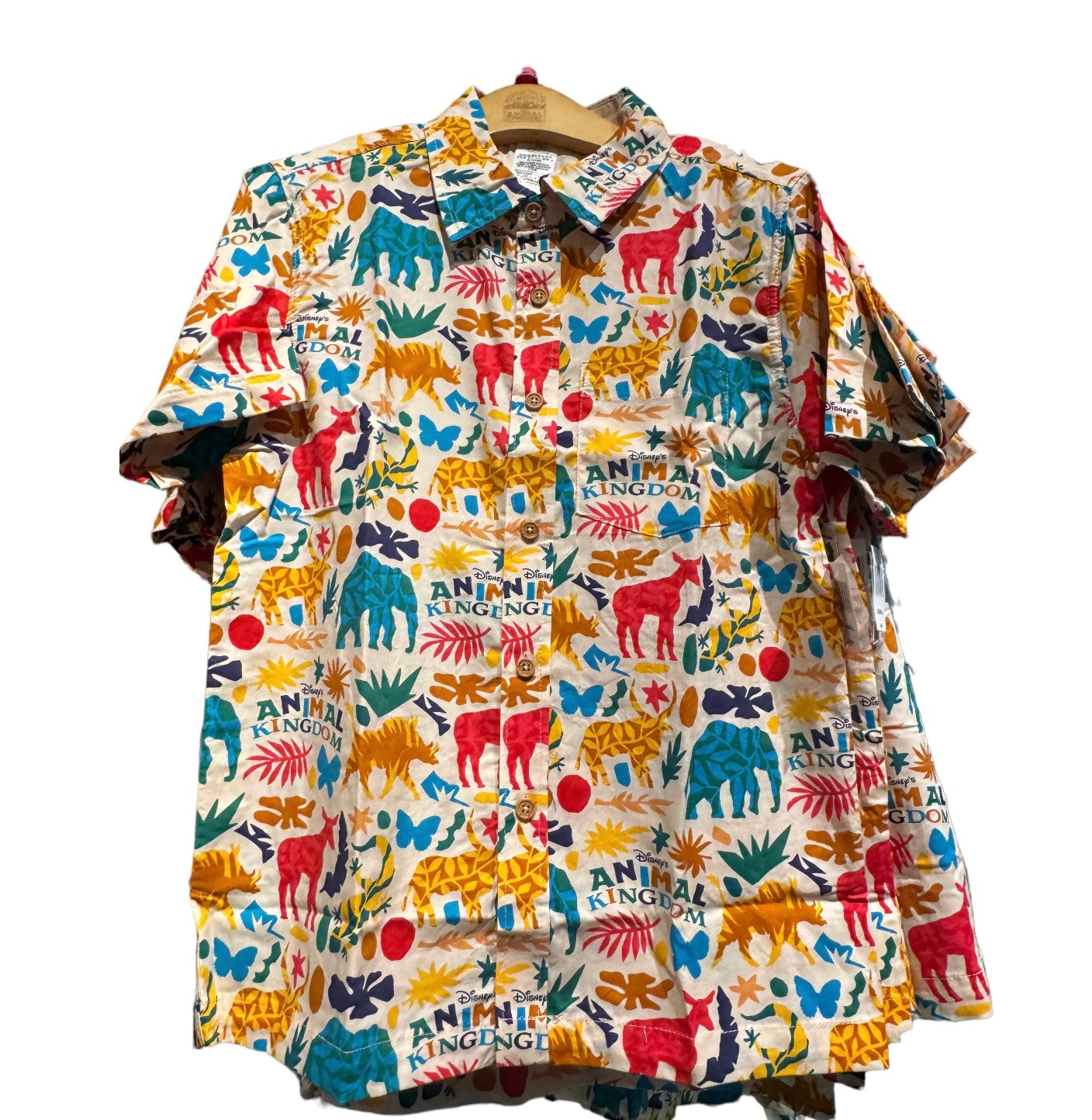 Disney Animal Kingdom Woven Button Camp Shirt