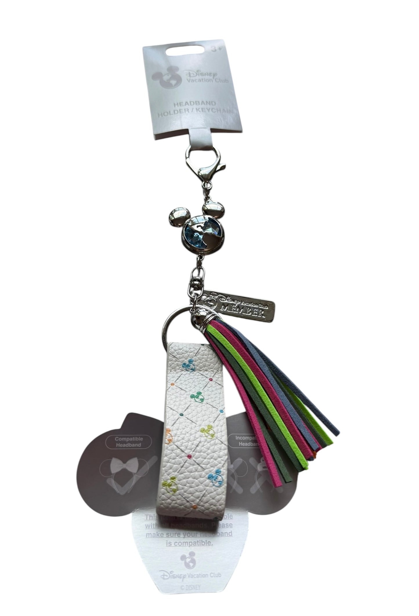 Disney Vacation Club Colorful Mickey Ears Holder Keychain Clip